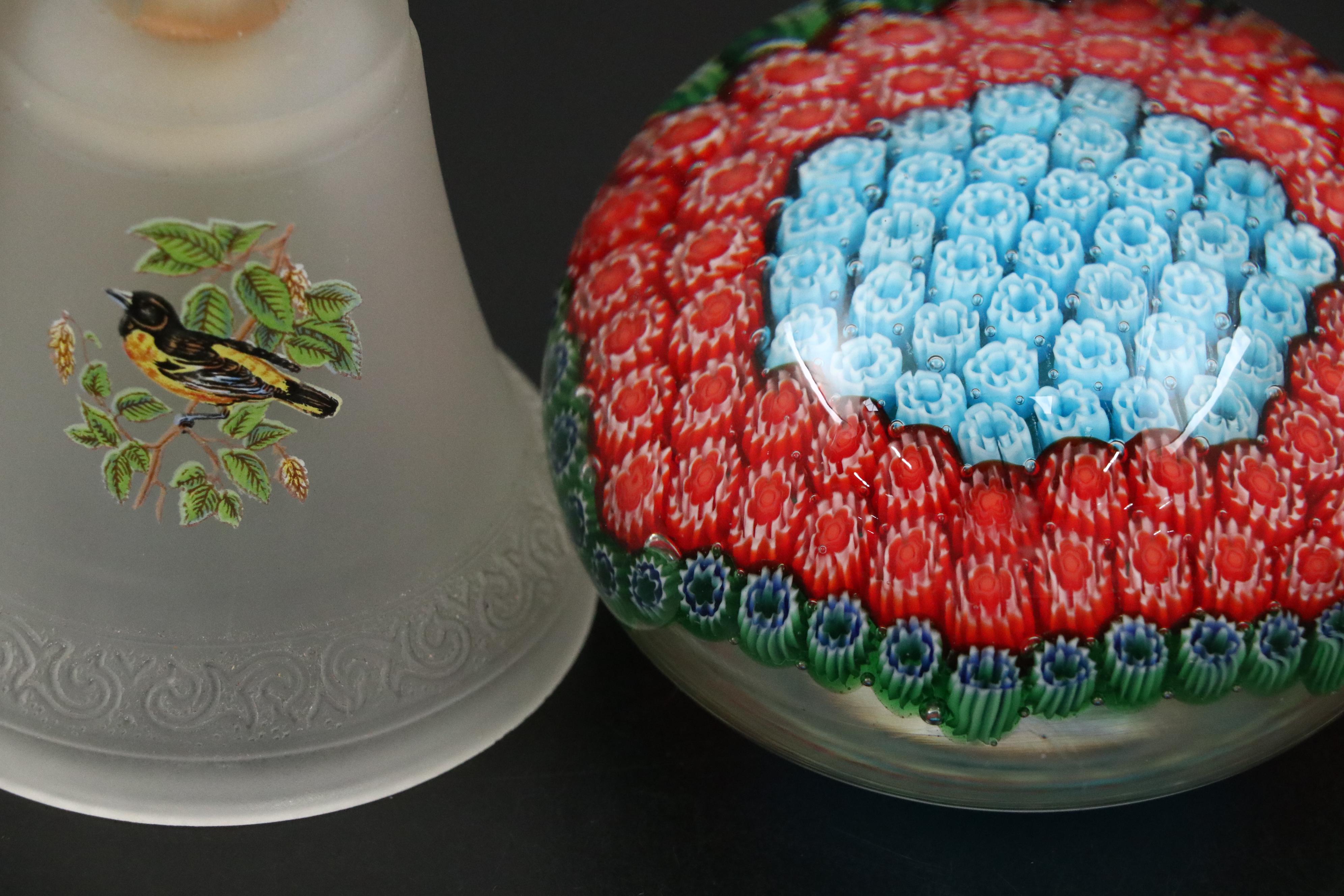 Artist Signed Veni Millefiori Glass Paperweight and More