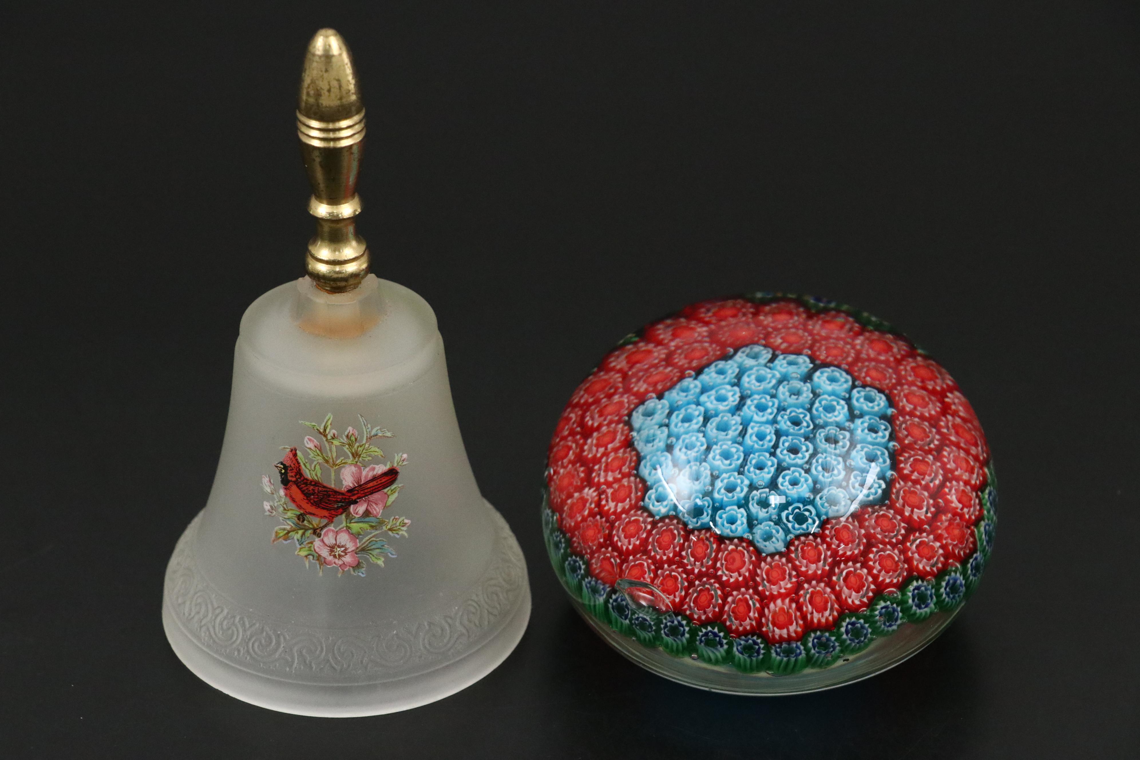 Artist Signed Veni Millefiori Glass Paperweight and More