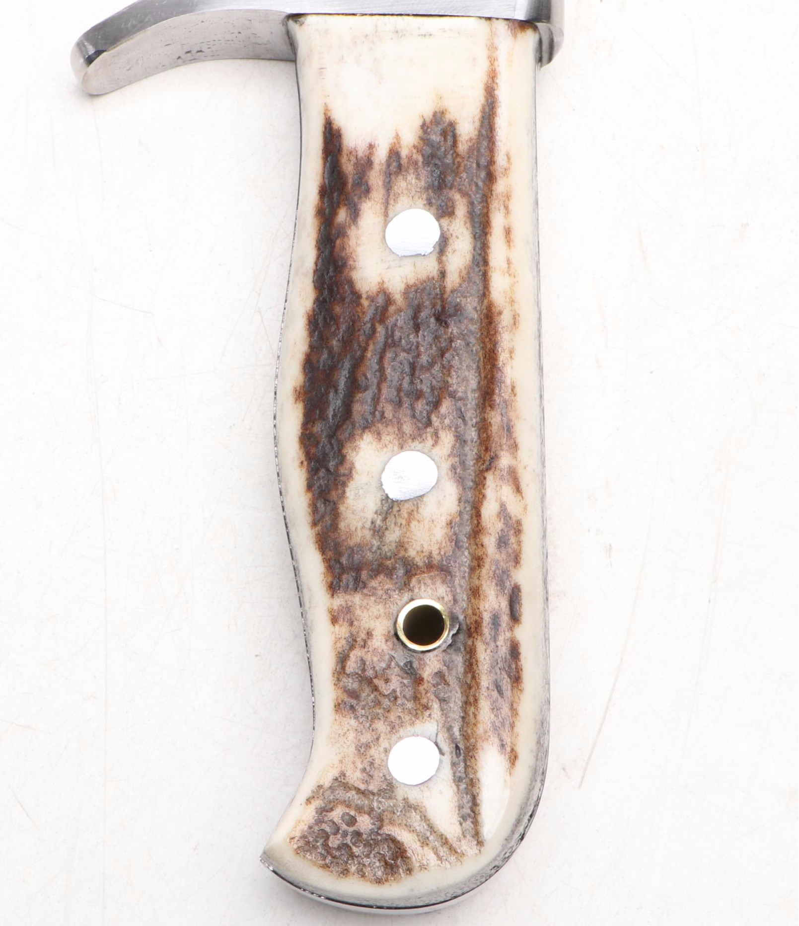 Russell German Stag Handled Bowie Knife in Leather Scabbard