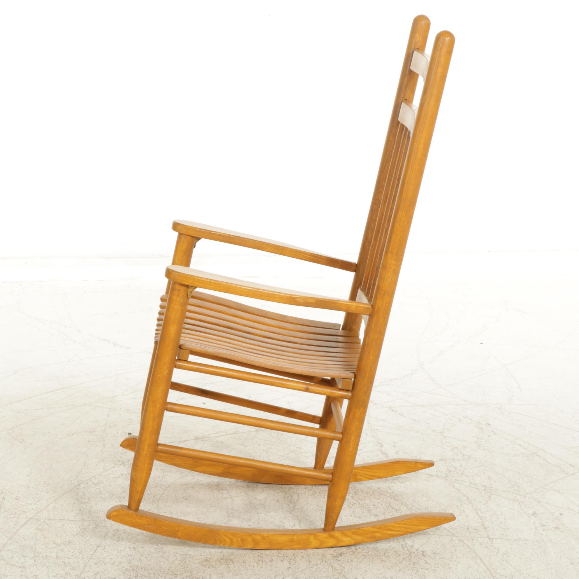 Wooden Slat Seat Rocking Chair