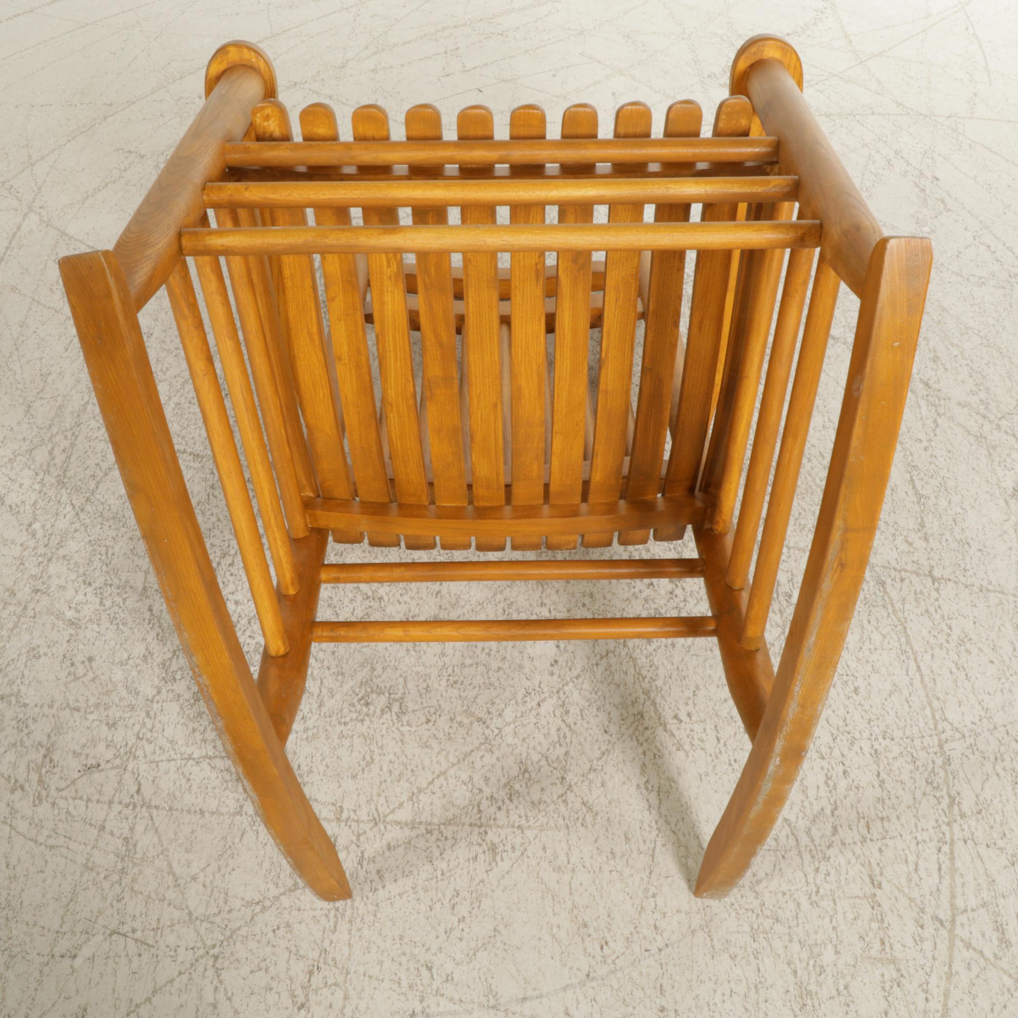 Wooden Slat Seat Rocking Chair