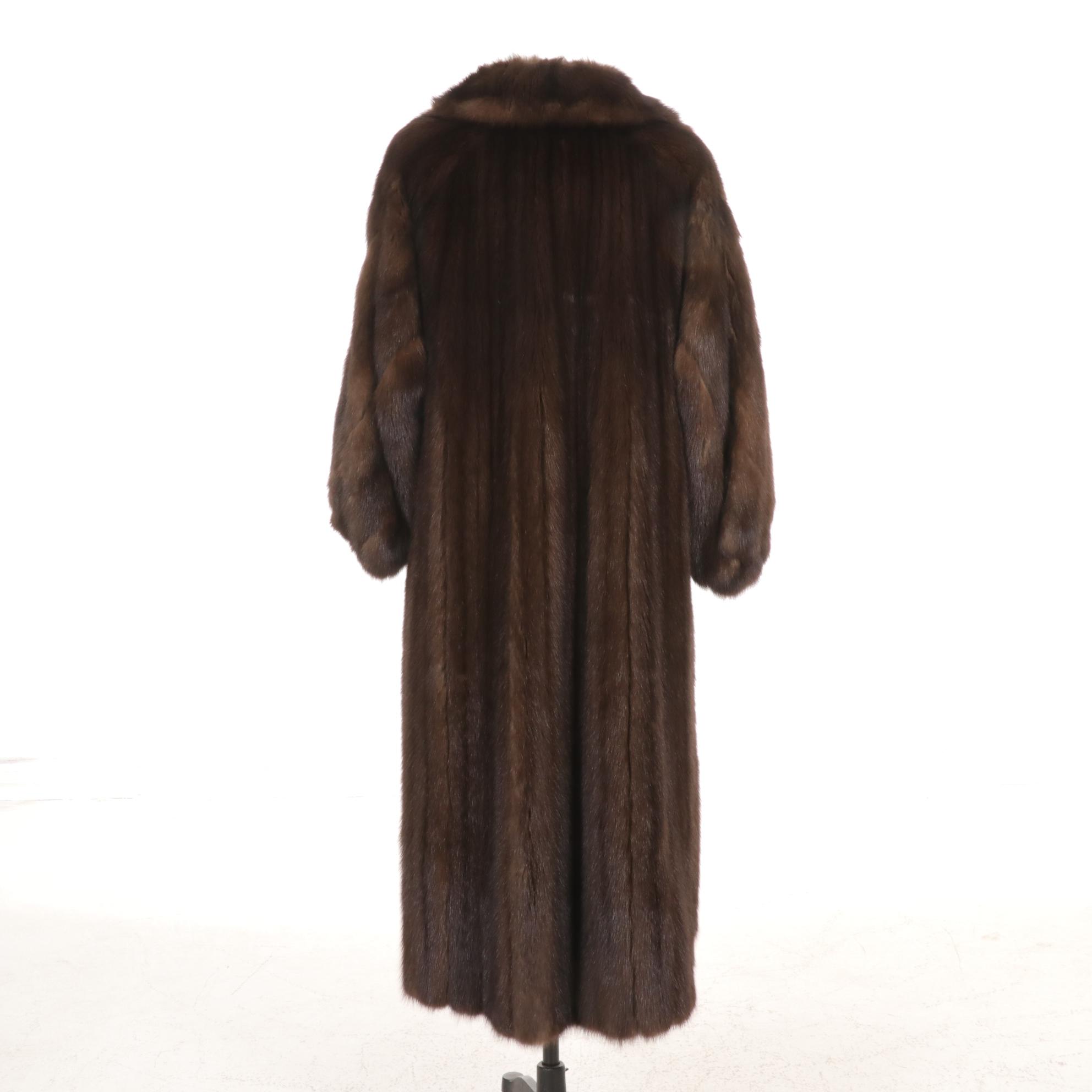 Sable Fur Long Coat with Collar