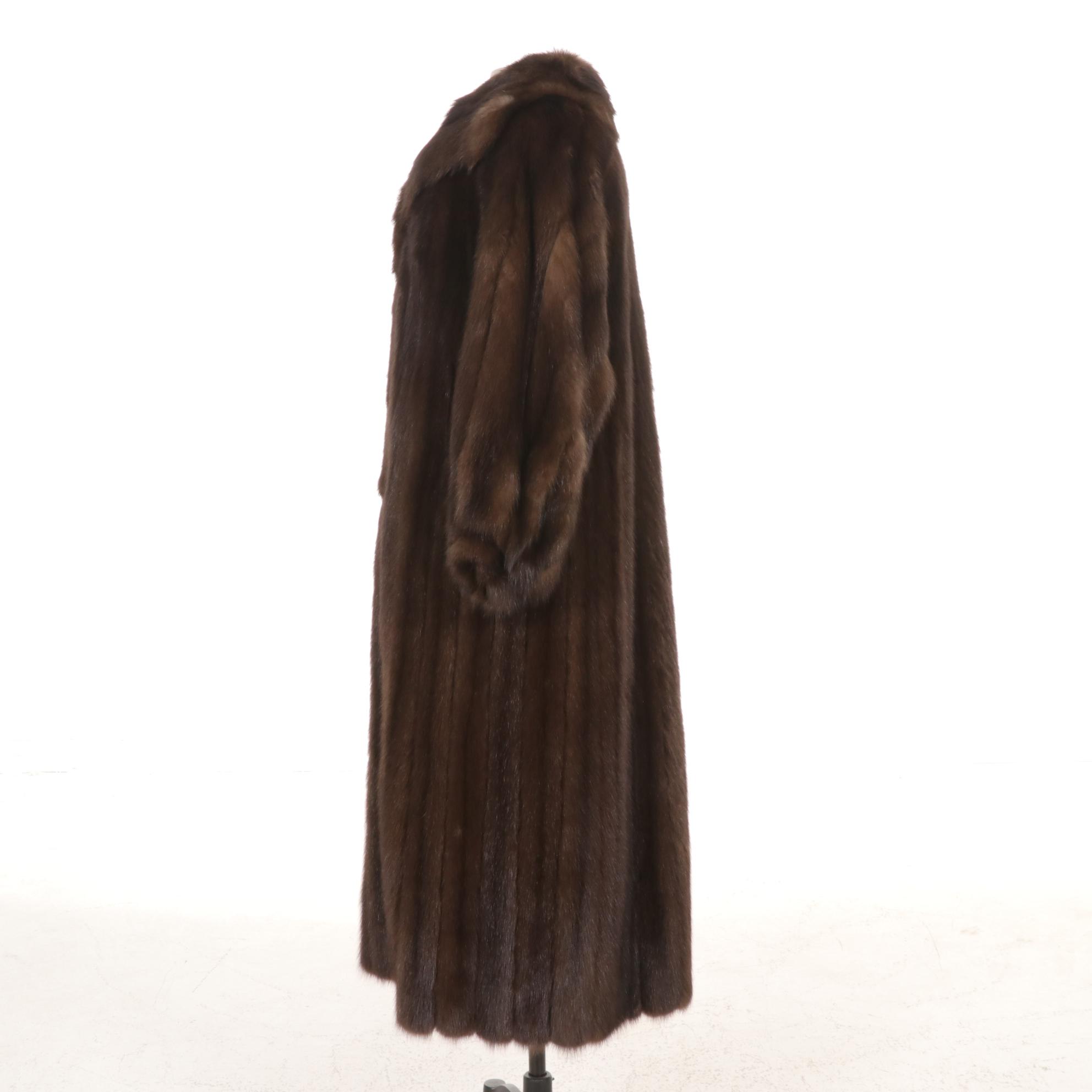Sable Fur Long Coat with Collar