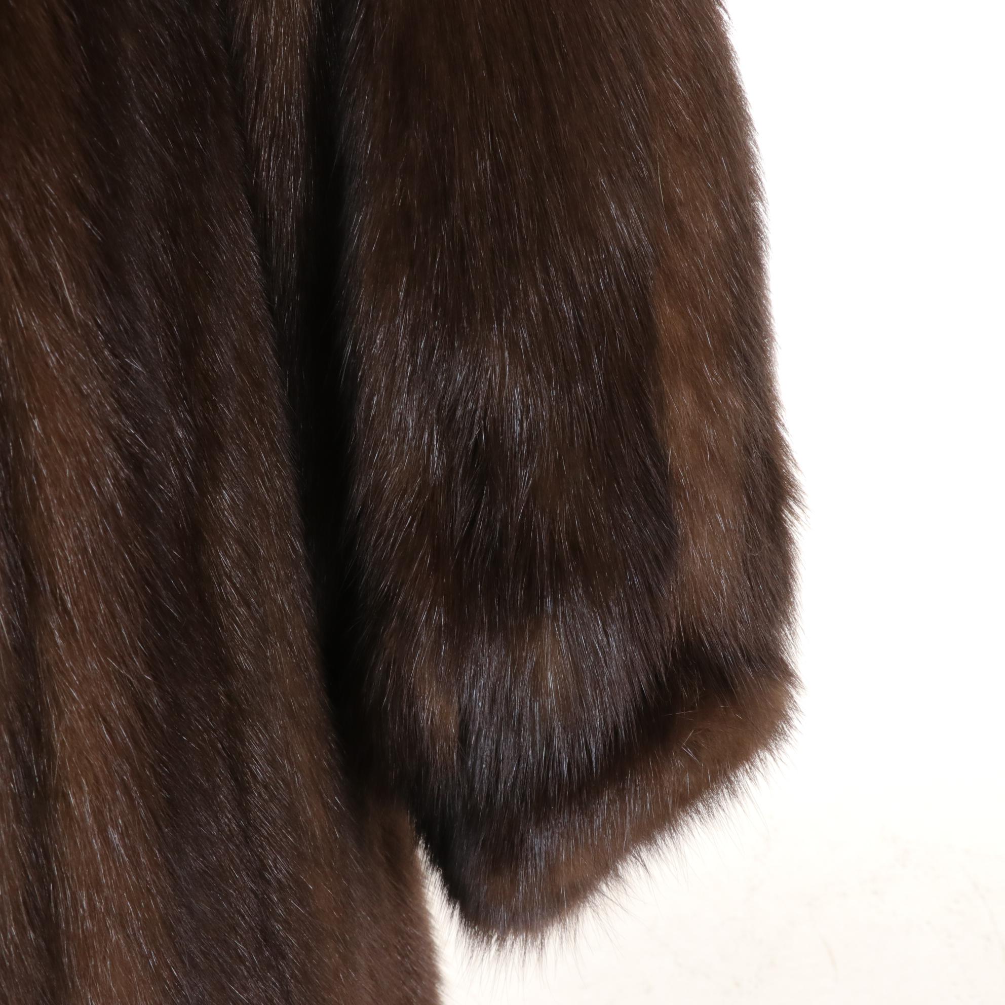 Sable Fur Long Coat with Collar