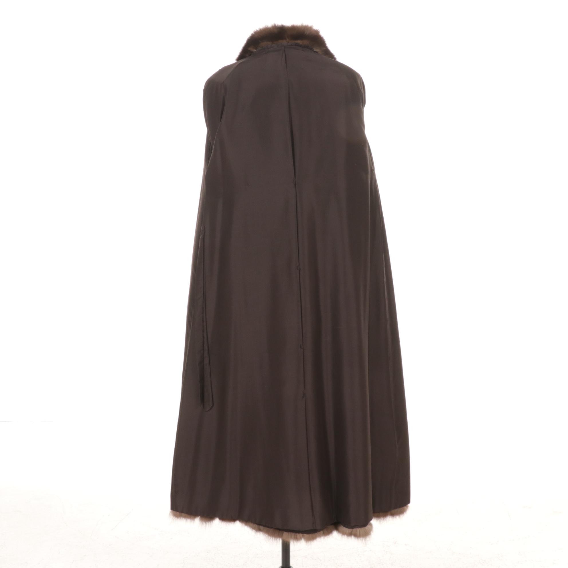 Sable Fur Long Coat with Collar