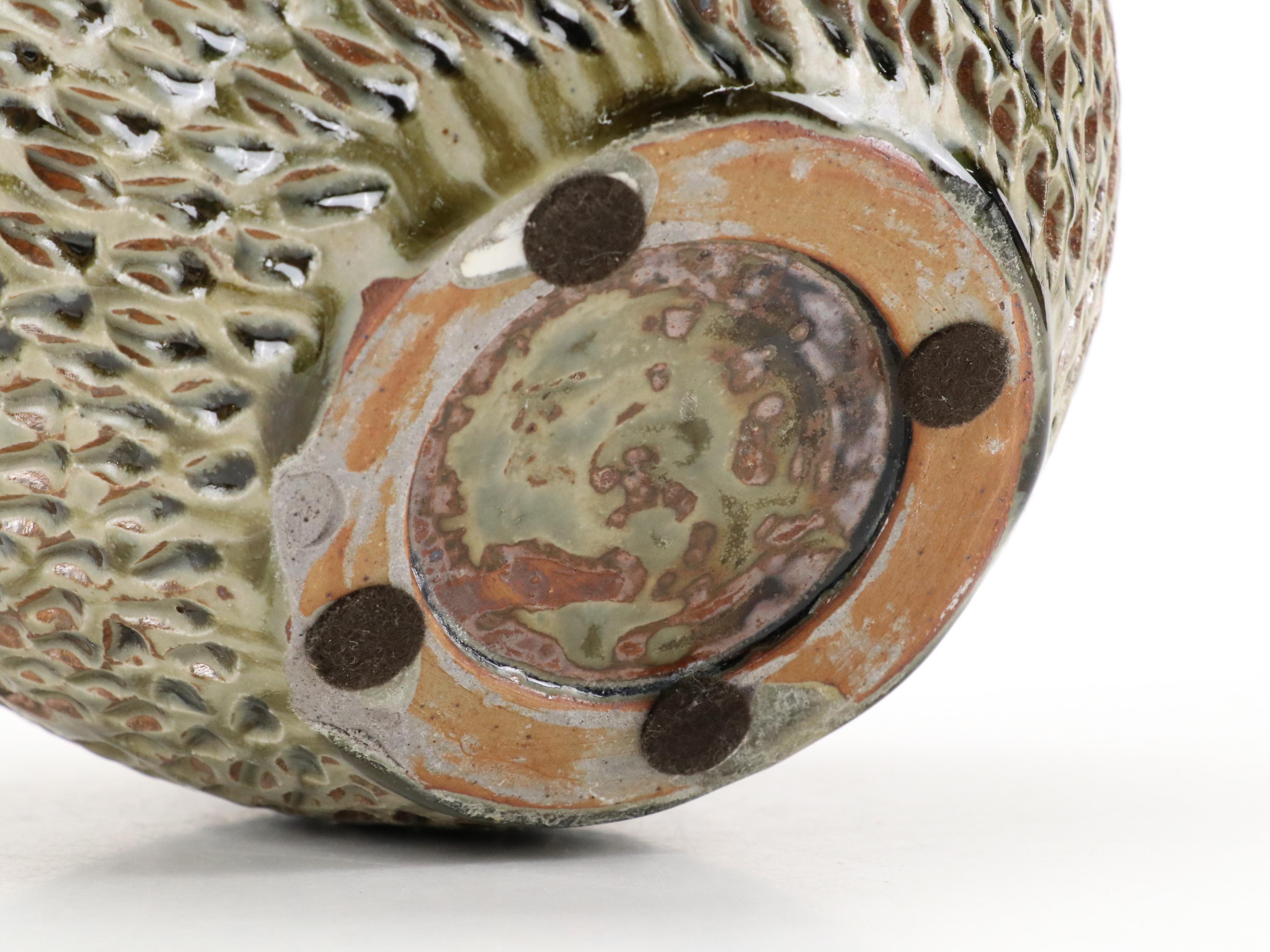 Ceramiche Virginia Terracotta Jug with Sheldon Carey Style Ceramic Vase