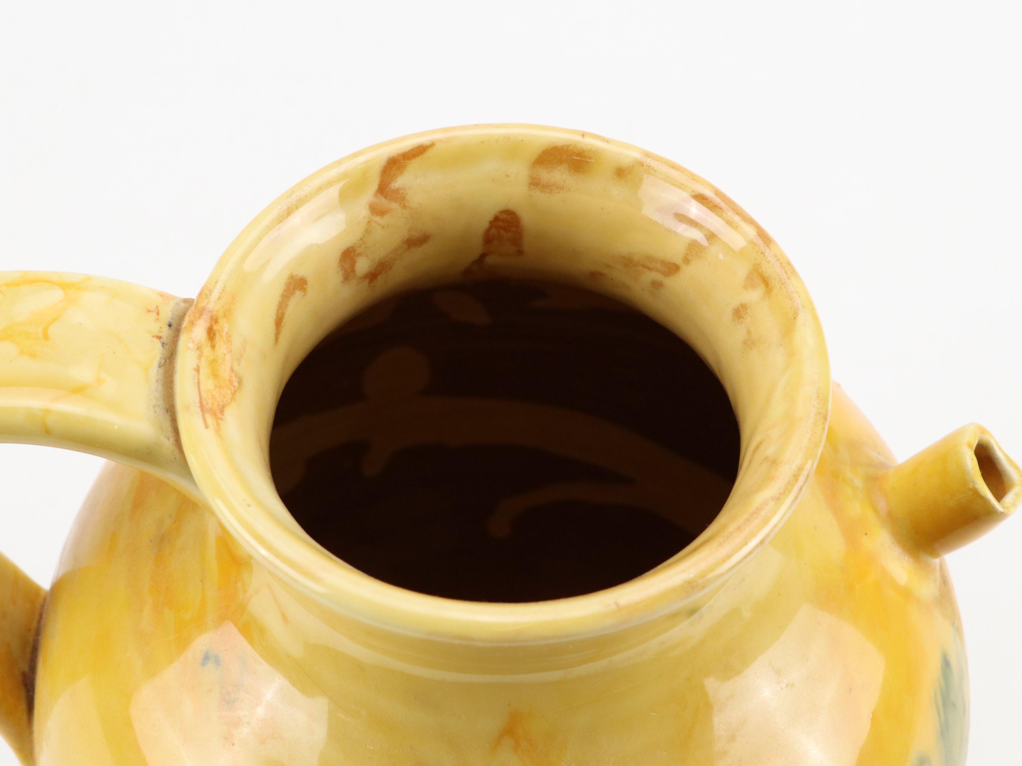 Ceramiche Virginia Terracotta Jug with Sheldon Carey Style Ceramic Vase