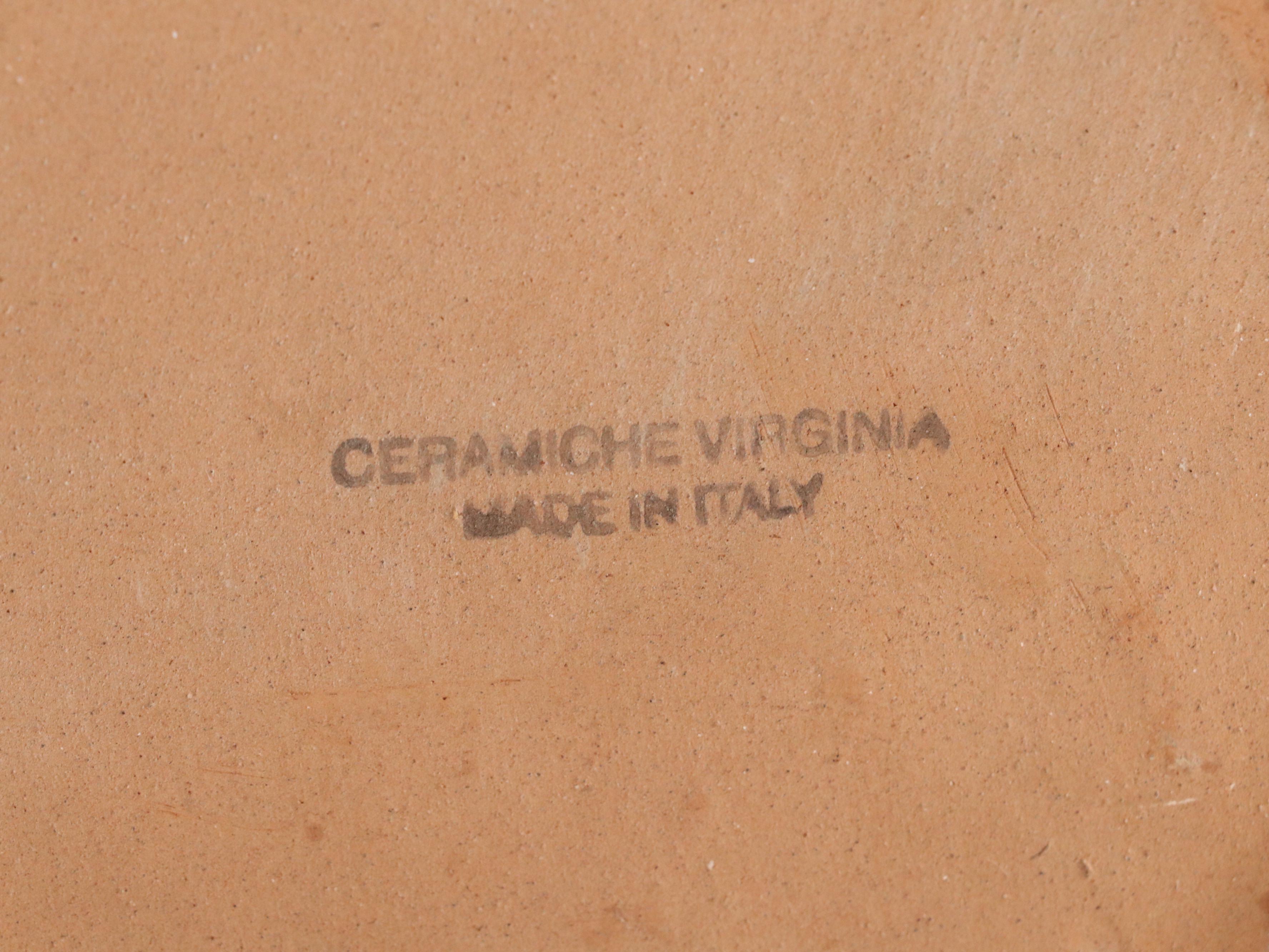 Ceramiche Virginia Terracotta Jug with Sheldon Carey Style Ceramic Vase