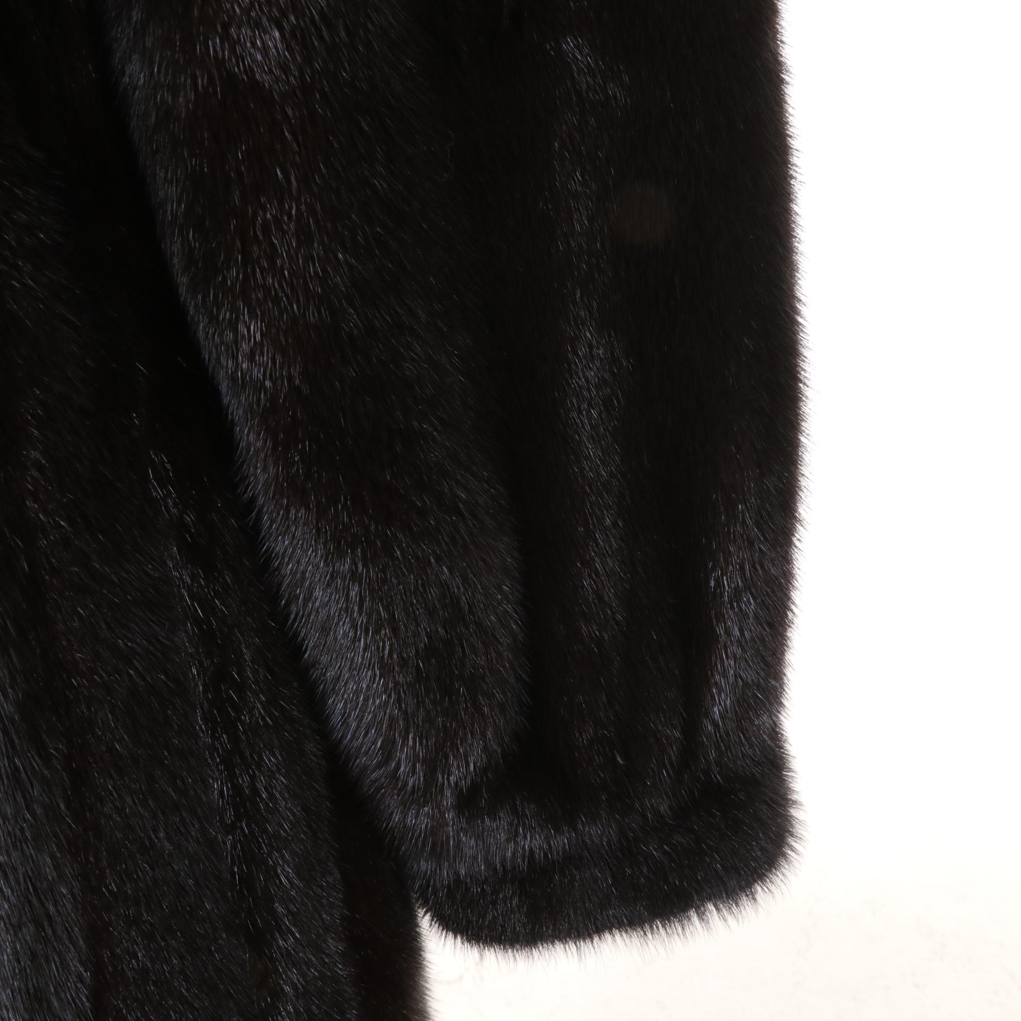 Greek Mink Fur Long Coat in Espresso