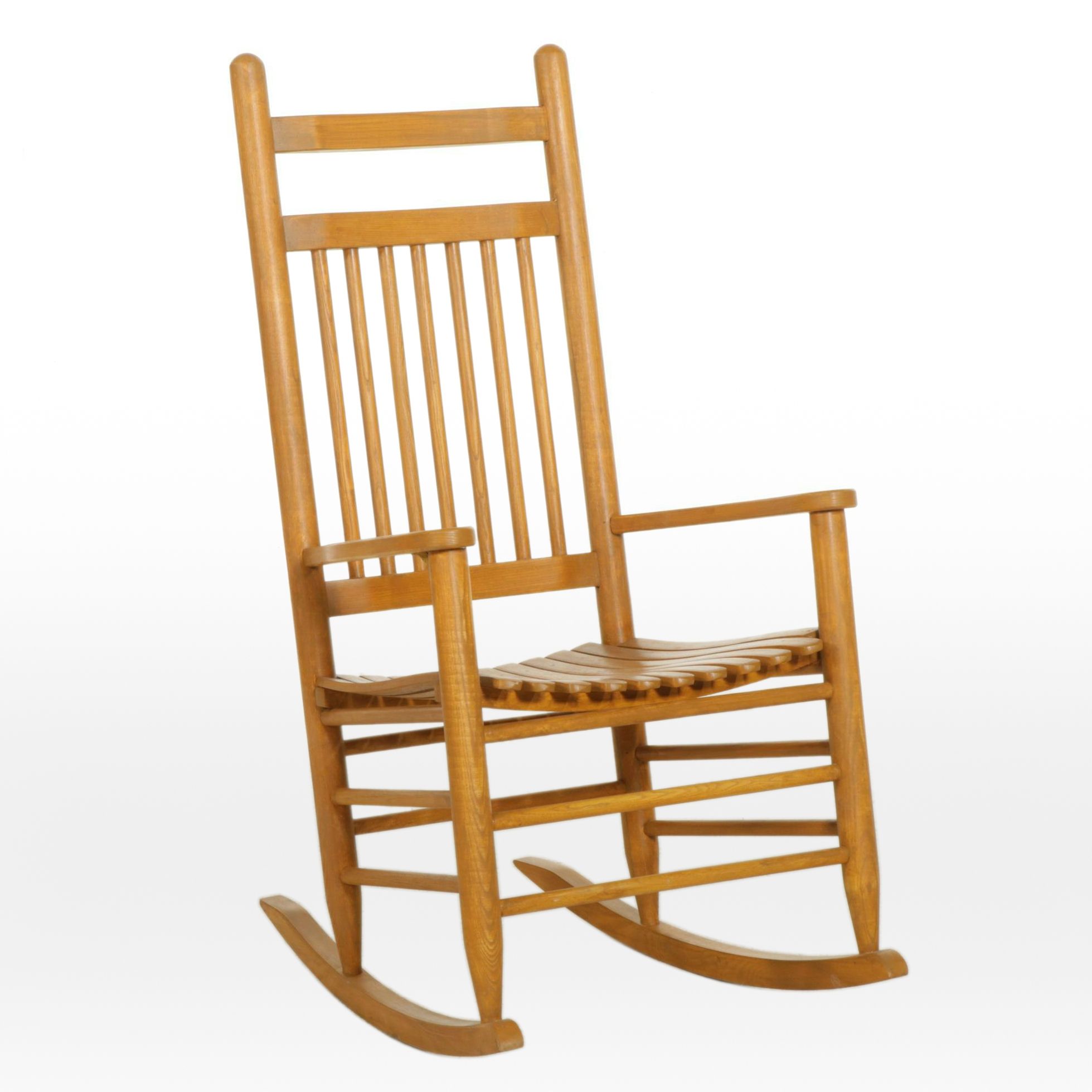 Wooden Slat Seat Rocking Chair