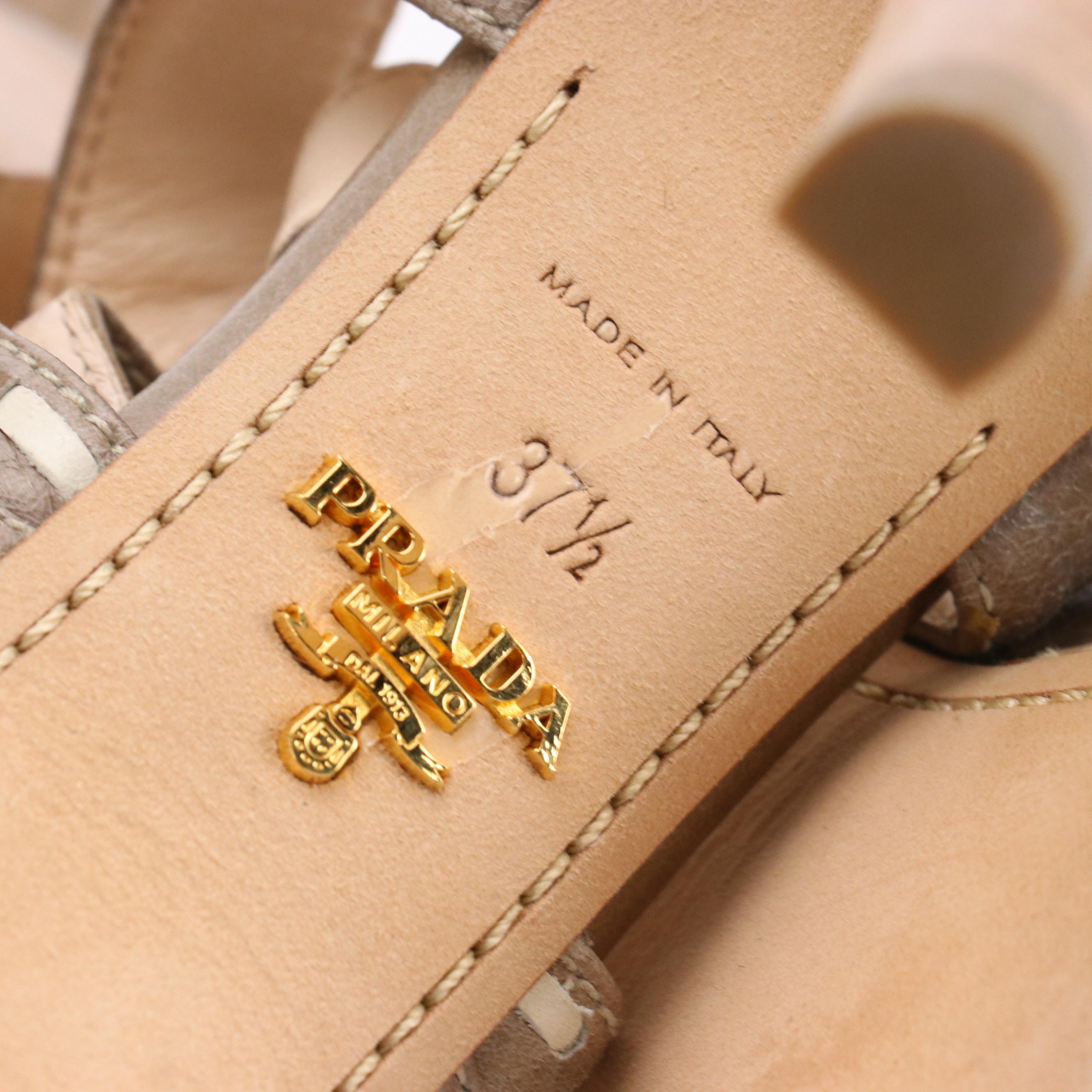 Prada Strappy Leather Platform Sandals