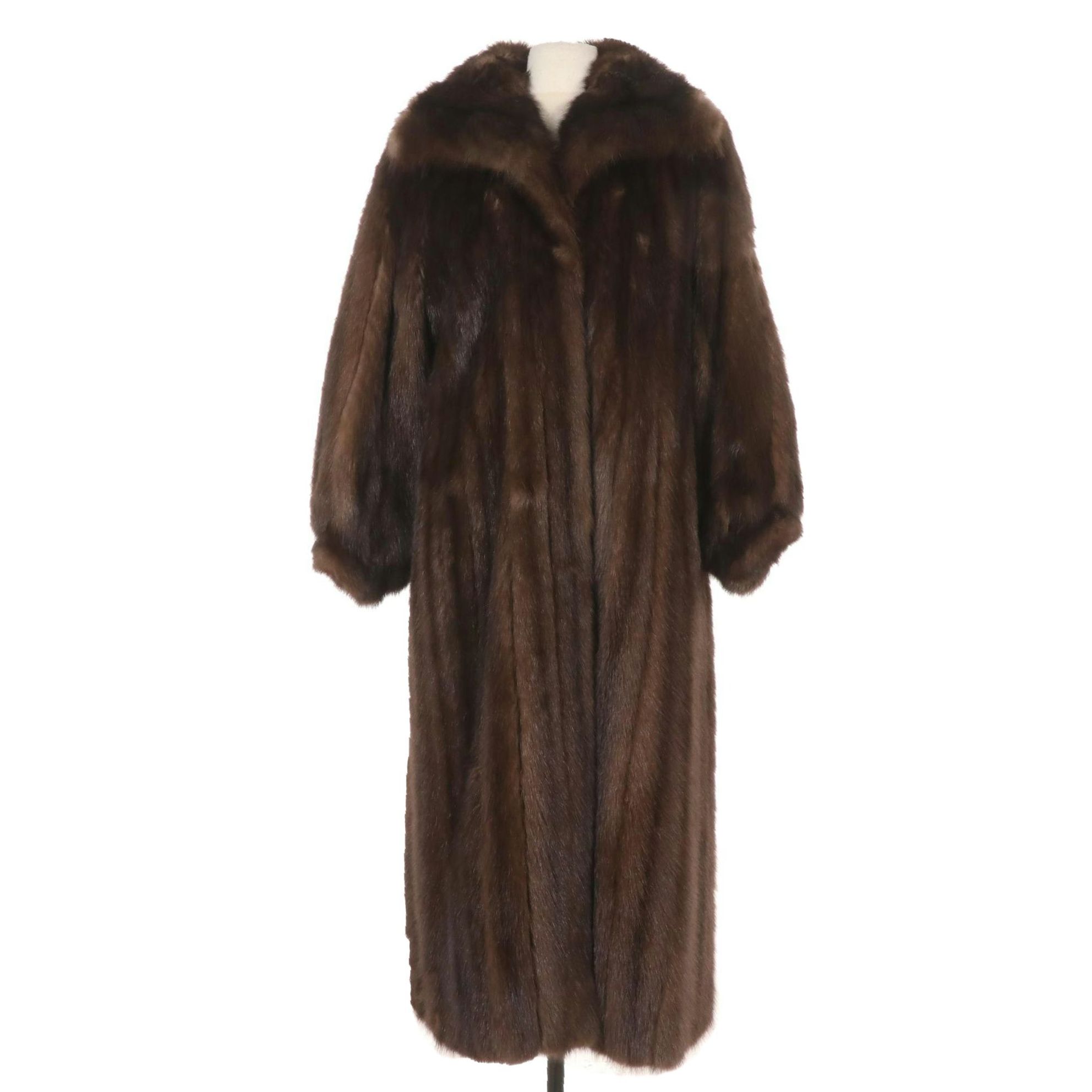 Sable Fur Long Coat with Collar