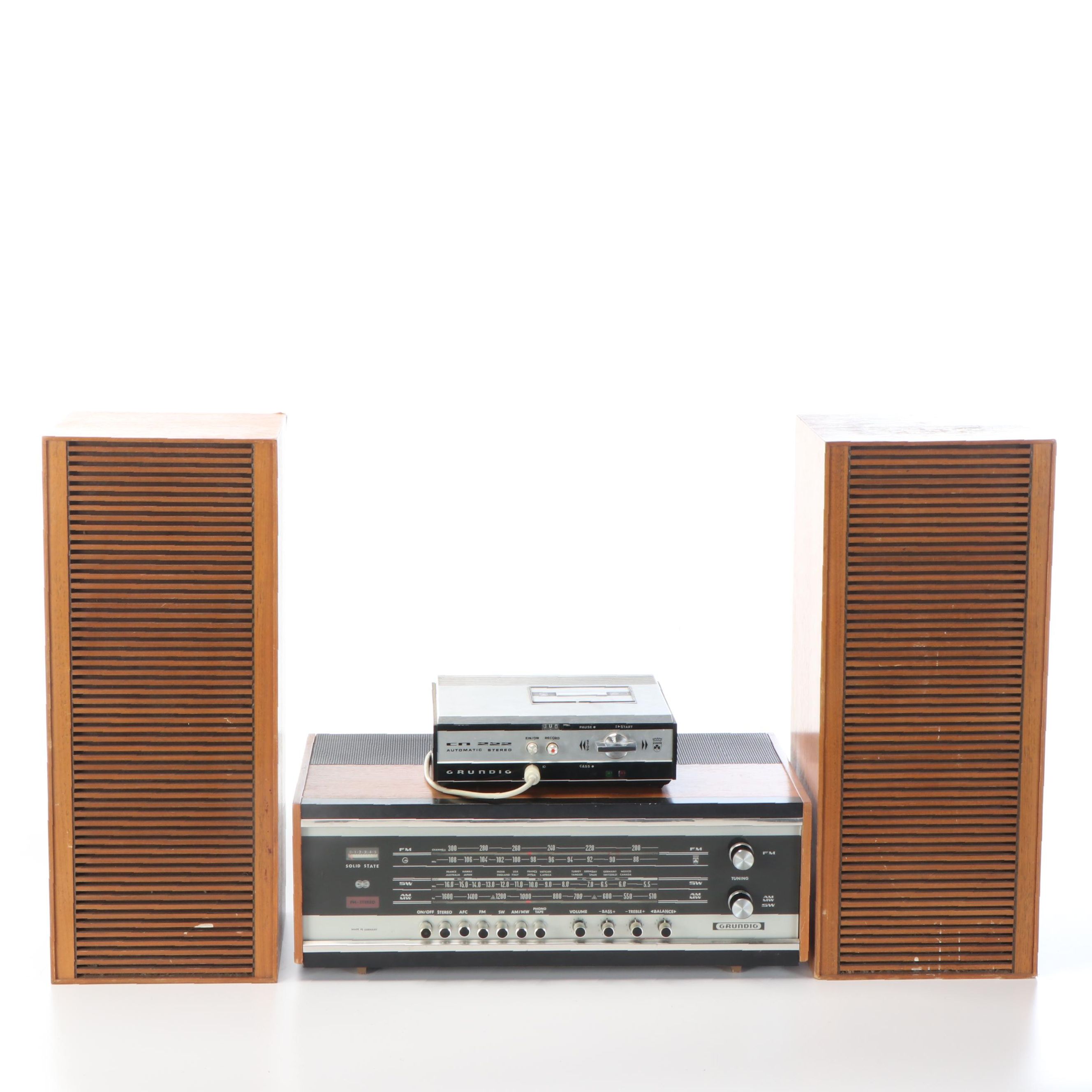 Grundig RTV 320U Solid State Receiver, CN 222 Stereo and Box 525 Speakers