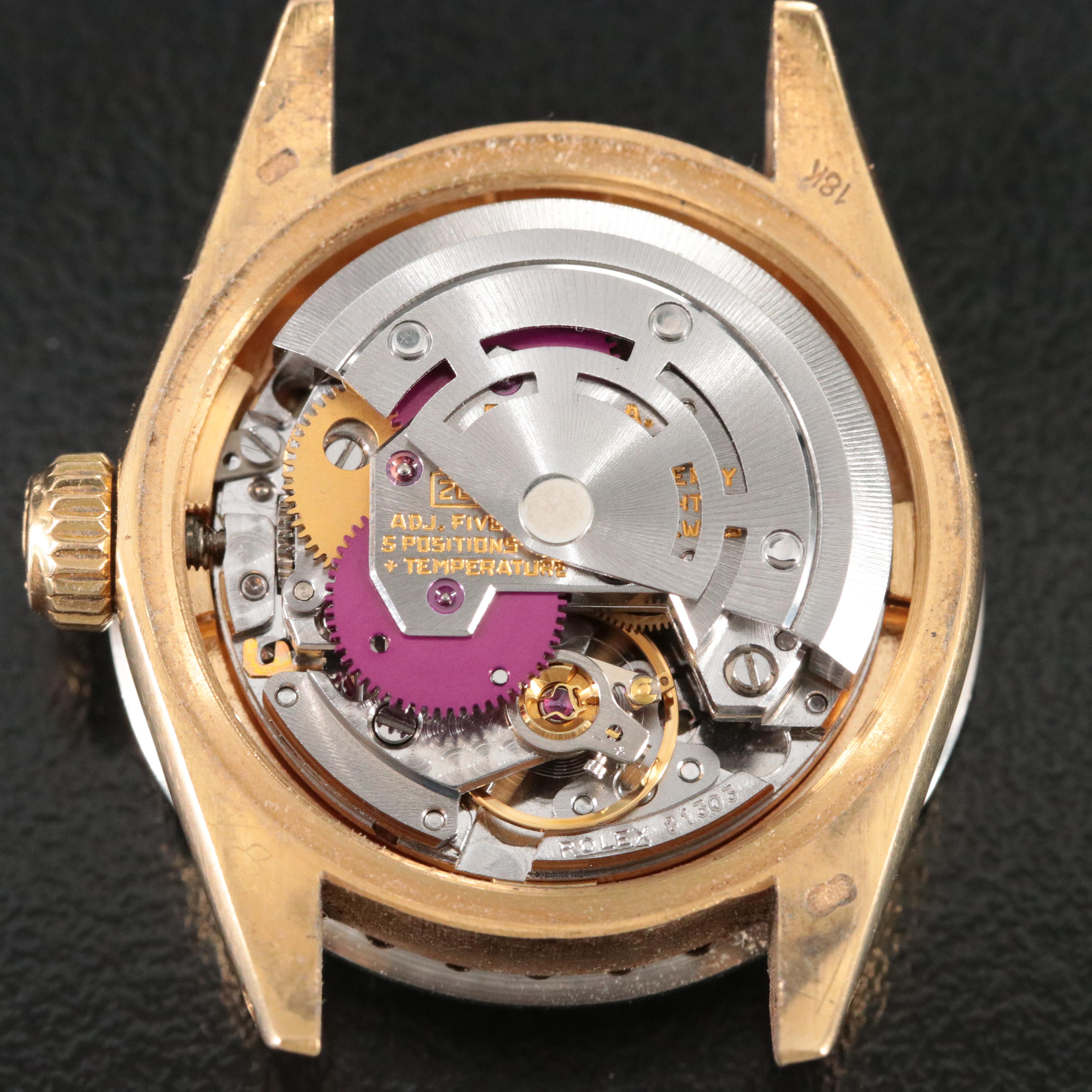 Rolex Lady-Datejust 6927 Custom Diamond Set 18K Gold Automatic Watch