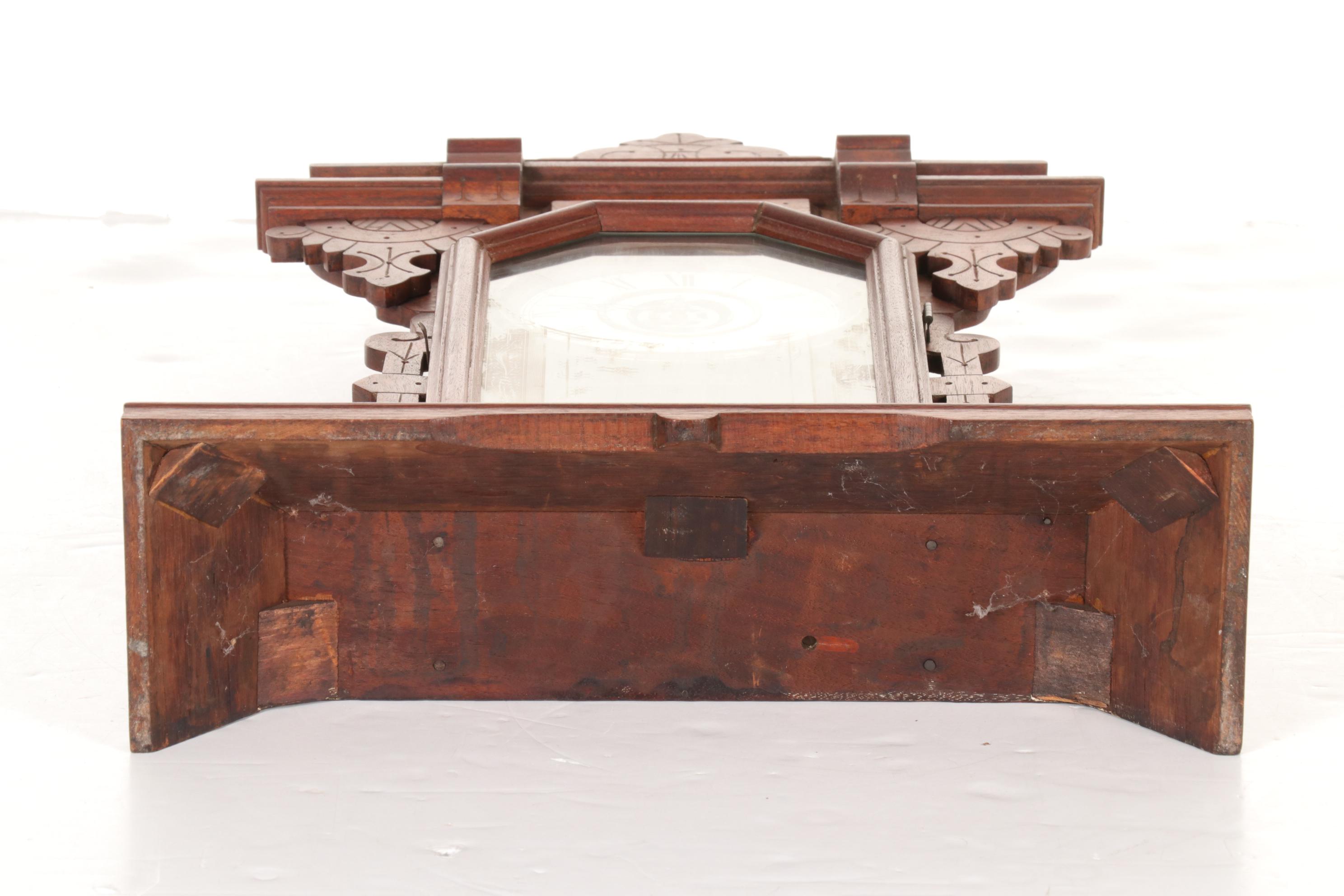 E. Ingraham Walnut Gingerbread Clock