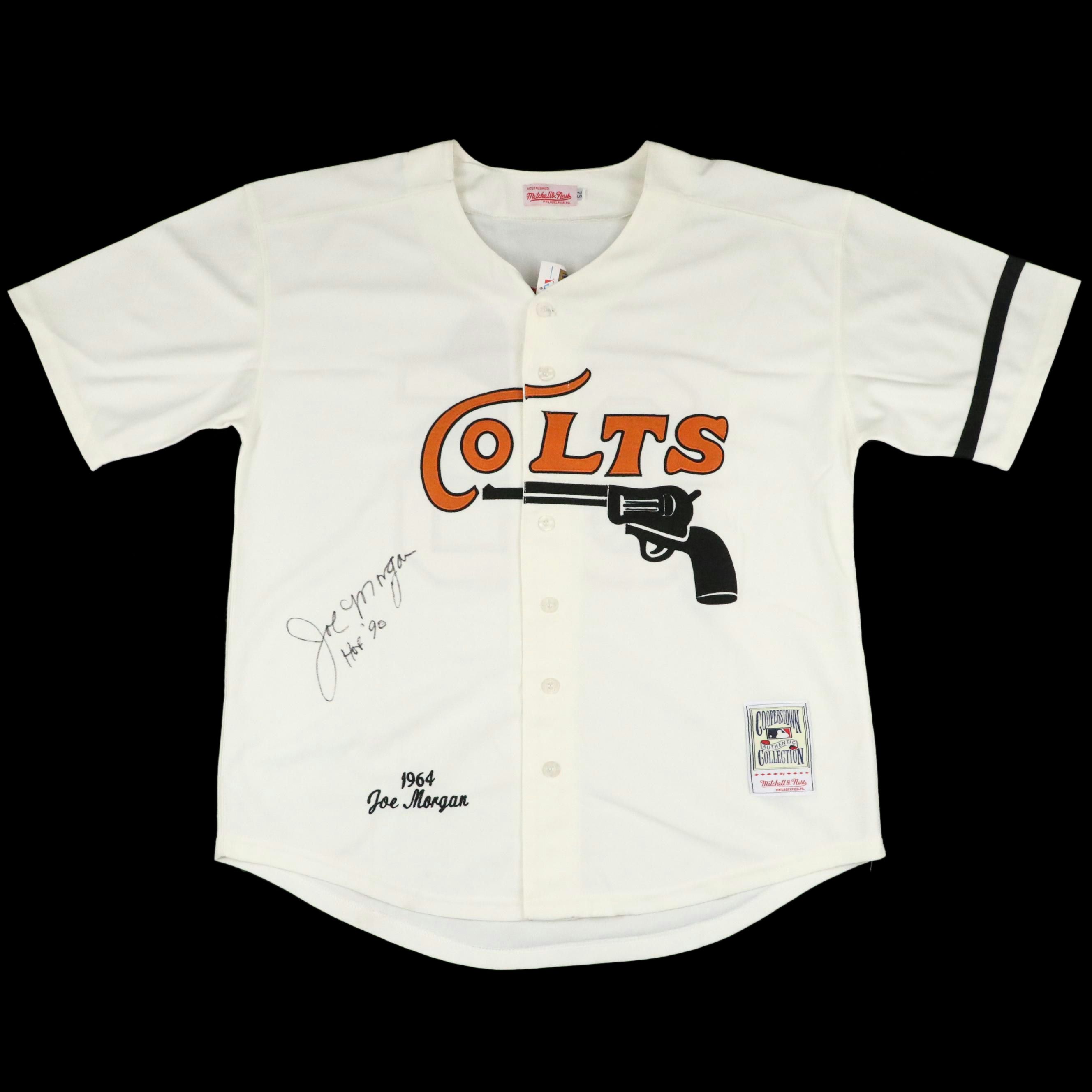 Joe Morgan Signed Houston Colt 45s Mitchell & Ness Cooperstown Collection Jersey
