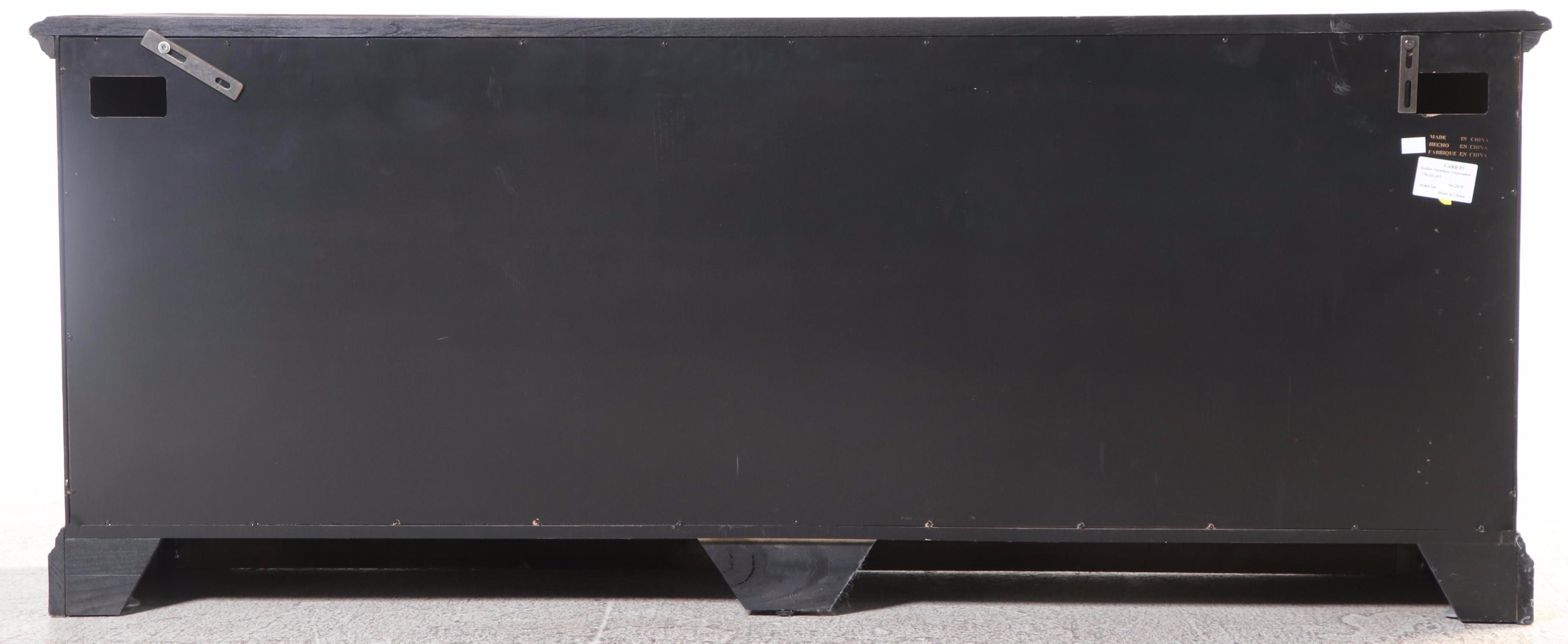 Hooker Furniture "North Hampton" Ebonized and Parcel-Gilt Triple-Column Bookcase