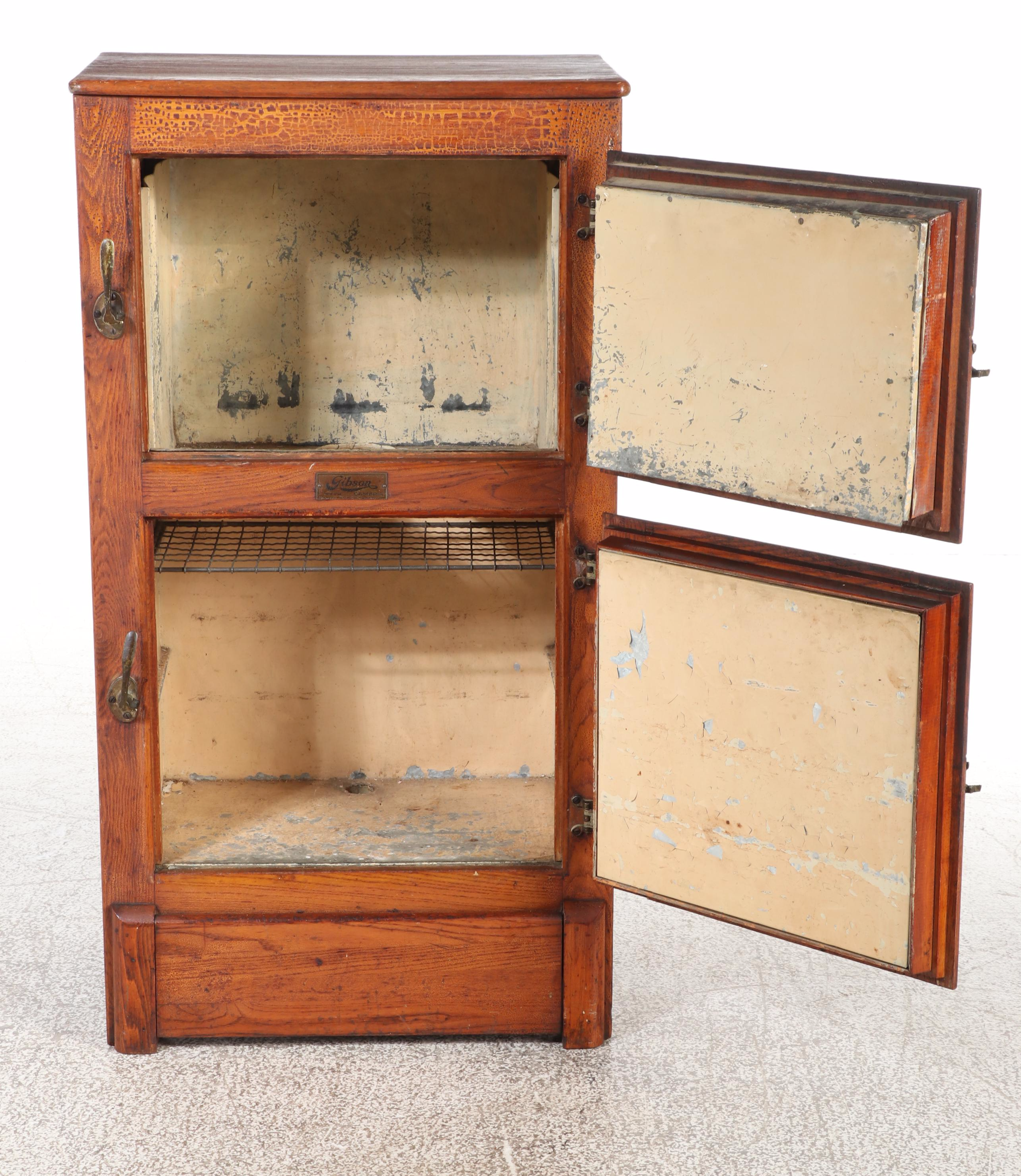 Gibson Oak Two-Door Ice Chest, Early 20th Century