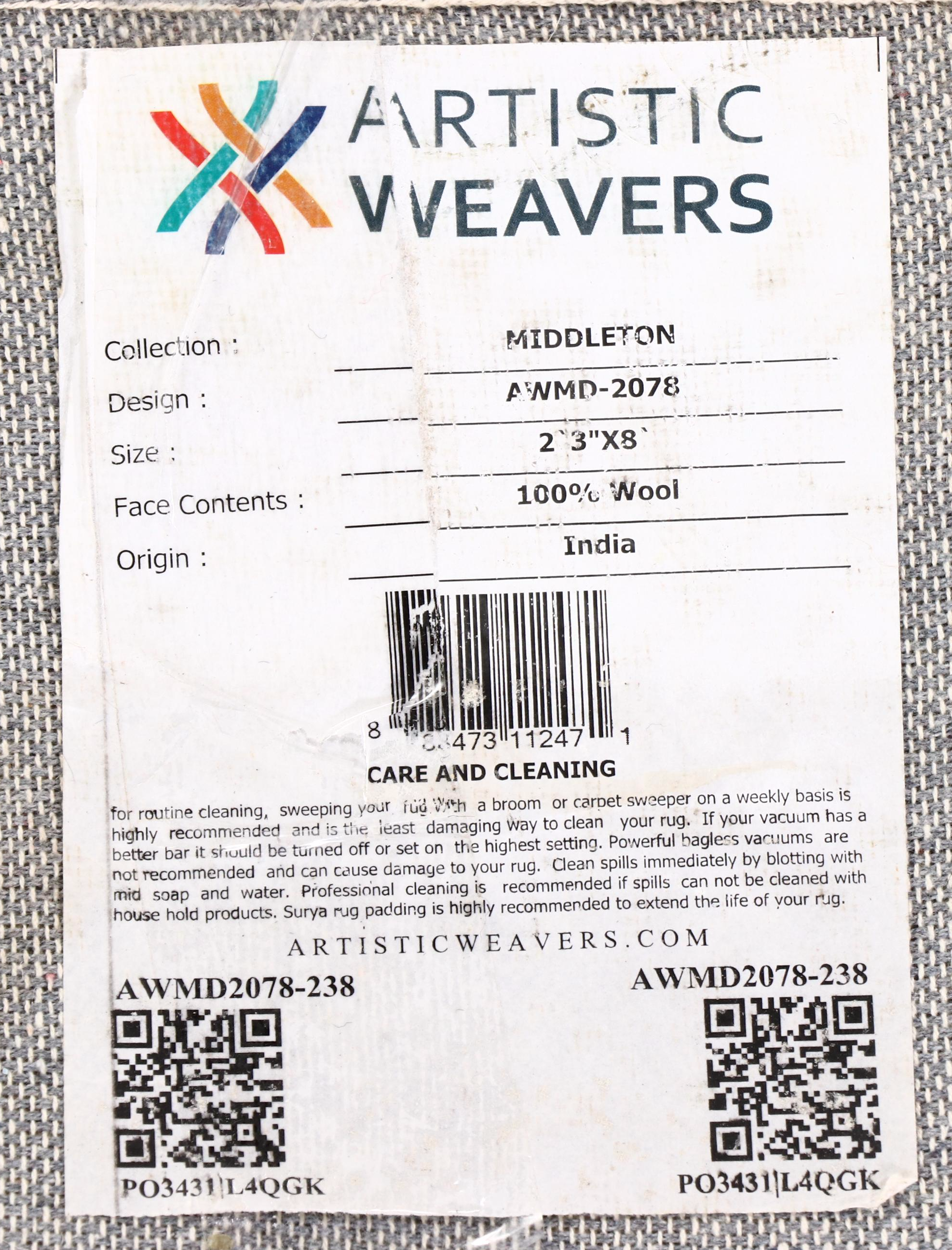 2'3 x 8' Hand-Tufted Artistic Weavers "Middleton" Carpet Runner