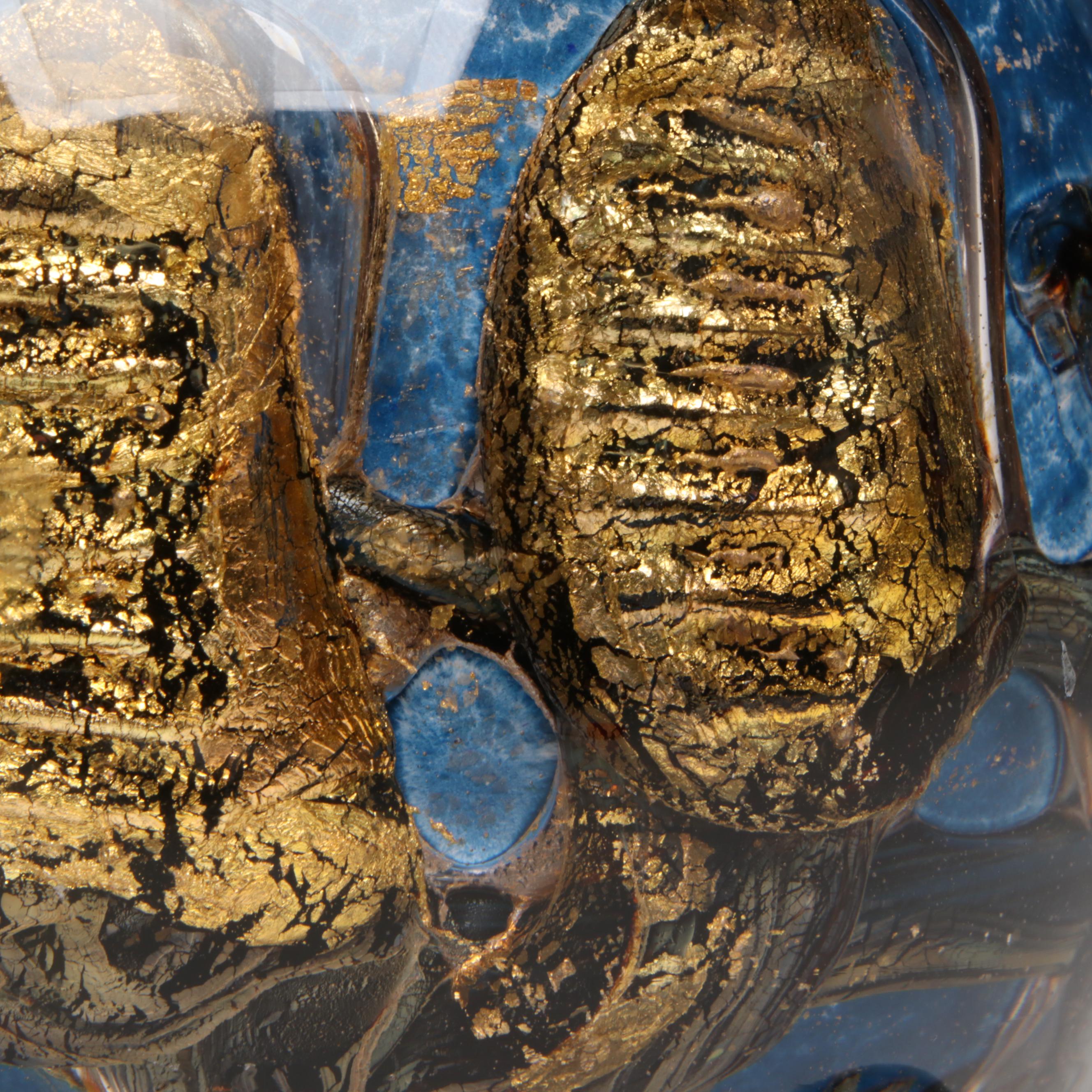 Jean-Claude Novaro "Flacon Bleu Paysage" Handblown Art Glass Decanter, 2006