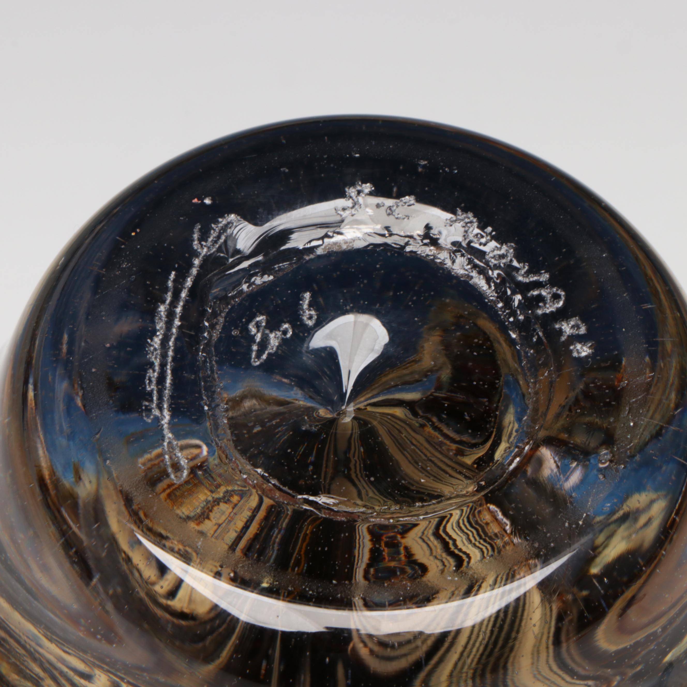 Jean-Claude Novaro "Flacon Bleu Paysage" Handblown Art Glass Decanter, 2006