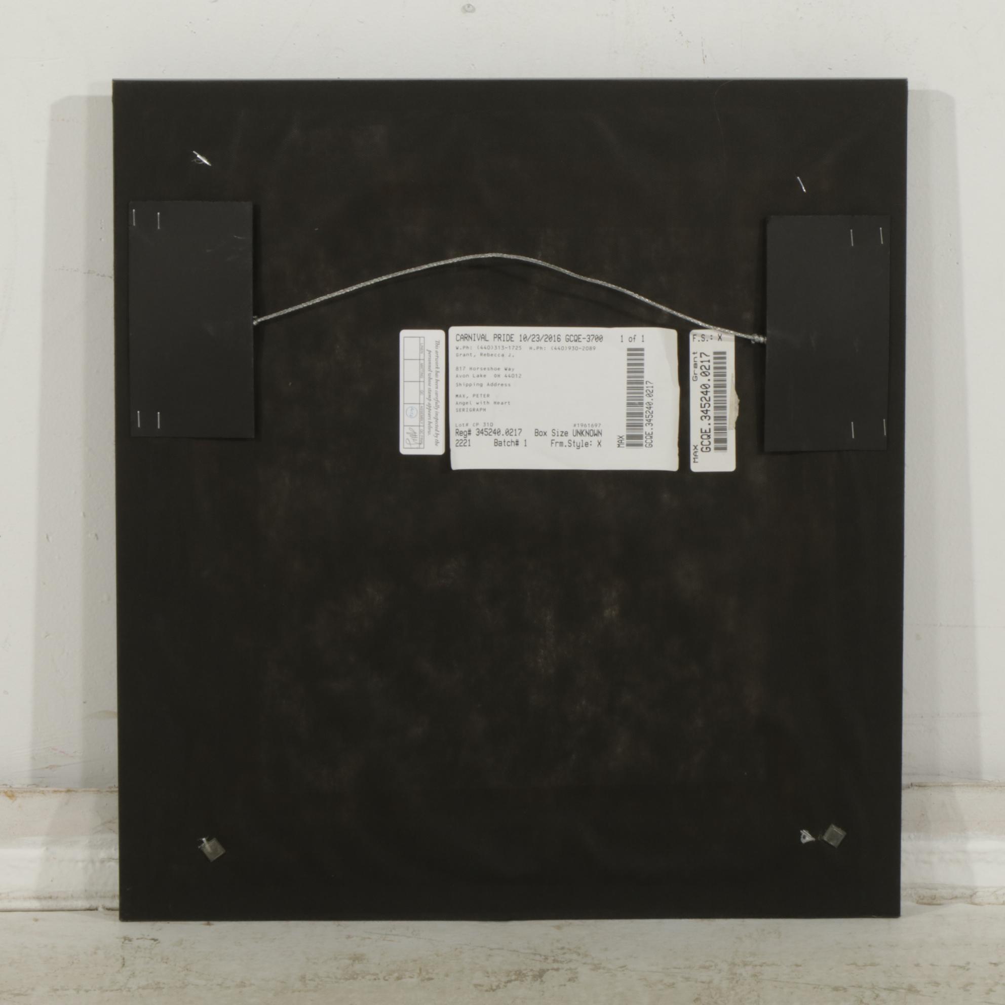 Peter Max Serigraph "Angel with Heart"