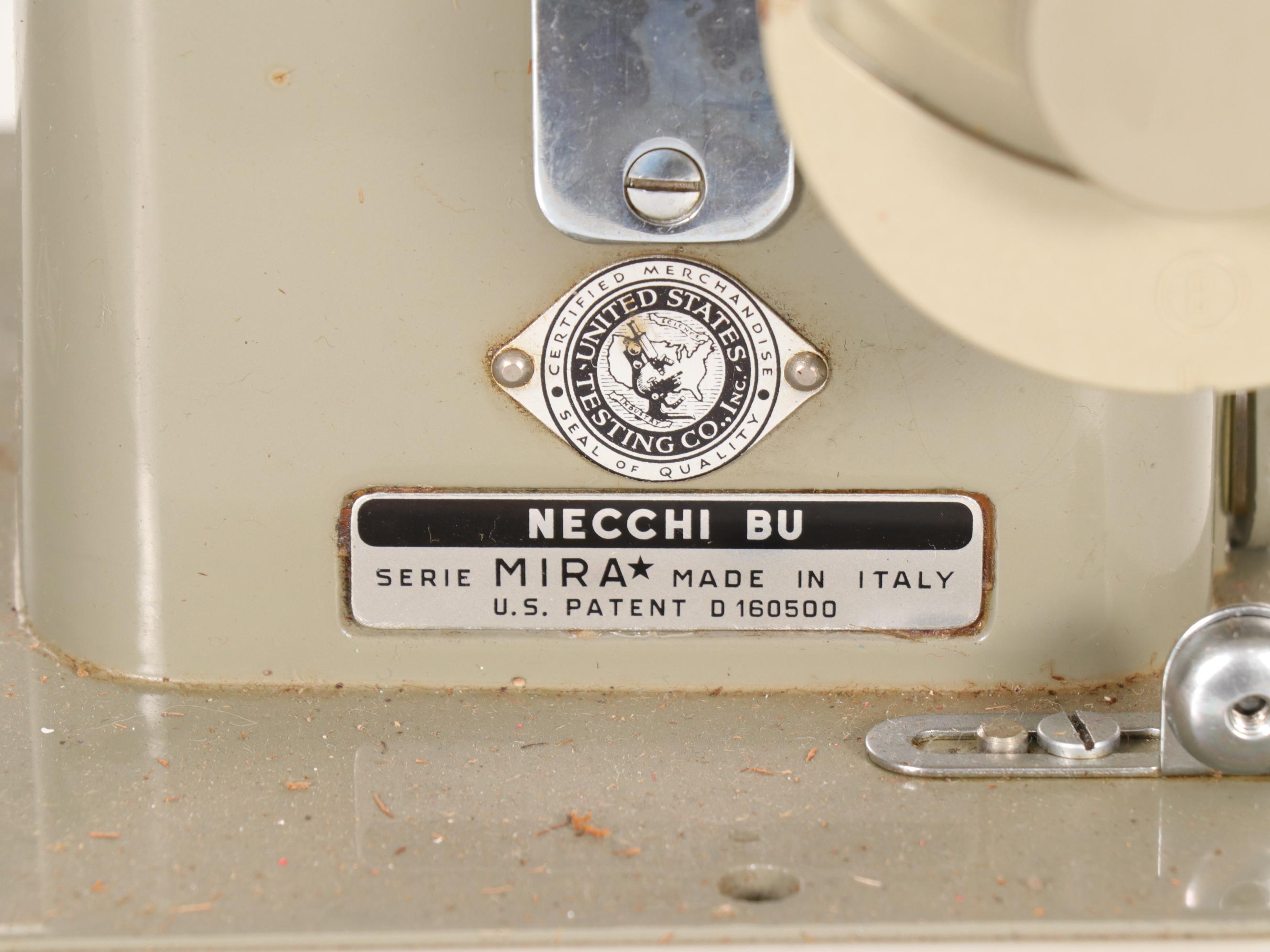 Necchi BU Mira Electric Sewing Machine, Mid-20th Century
