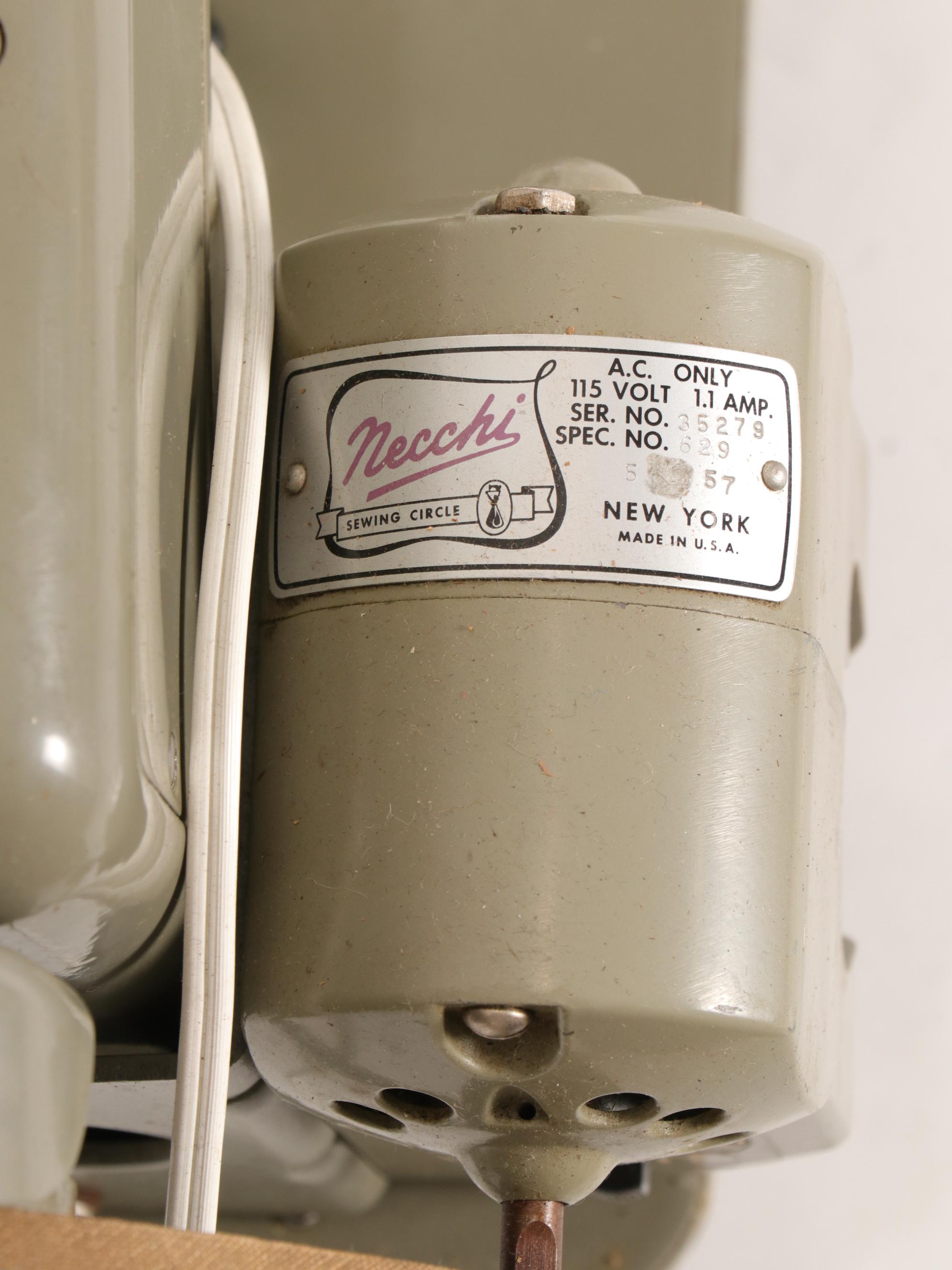 Necchi BU Mira Electric Sewing Machine, Mid-20th Century