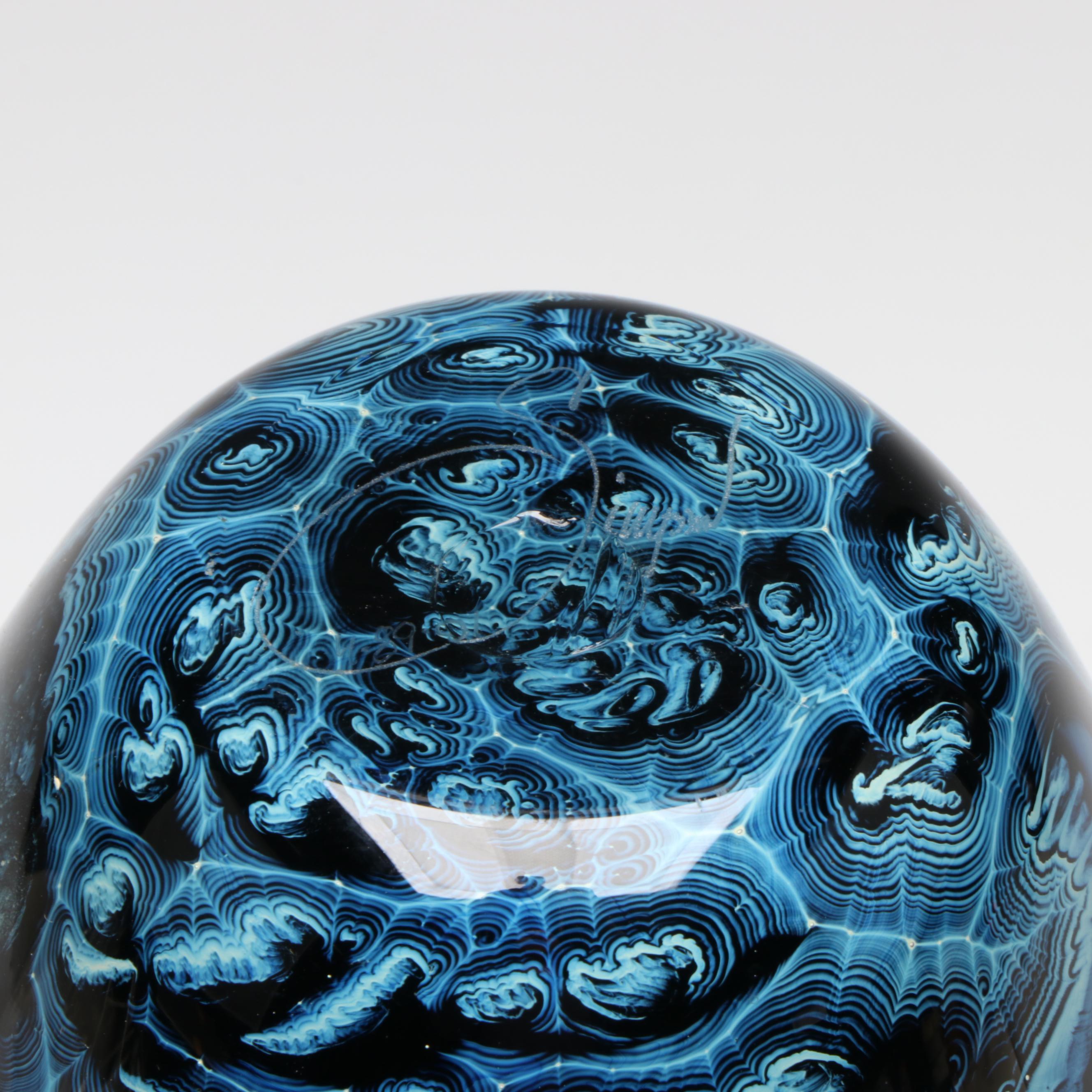 Josh Simpson Blue "New Mexico" Handblown Studio Art Glass Vase