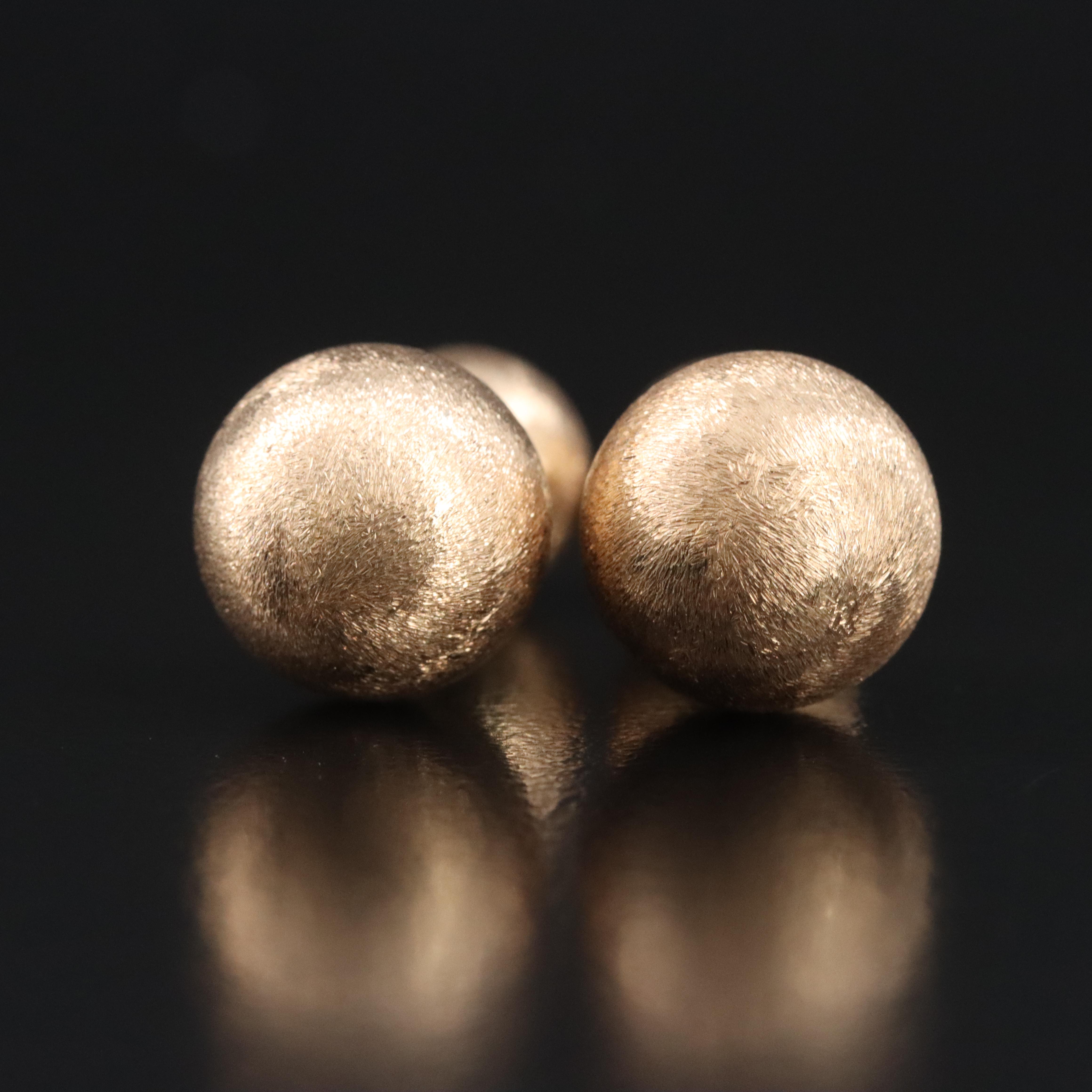 Tiffany & Co. 14K Bar Bell Cufflinks with Stone Finish