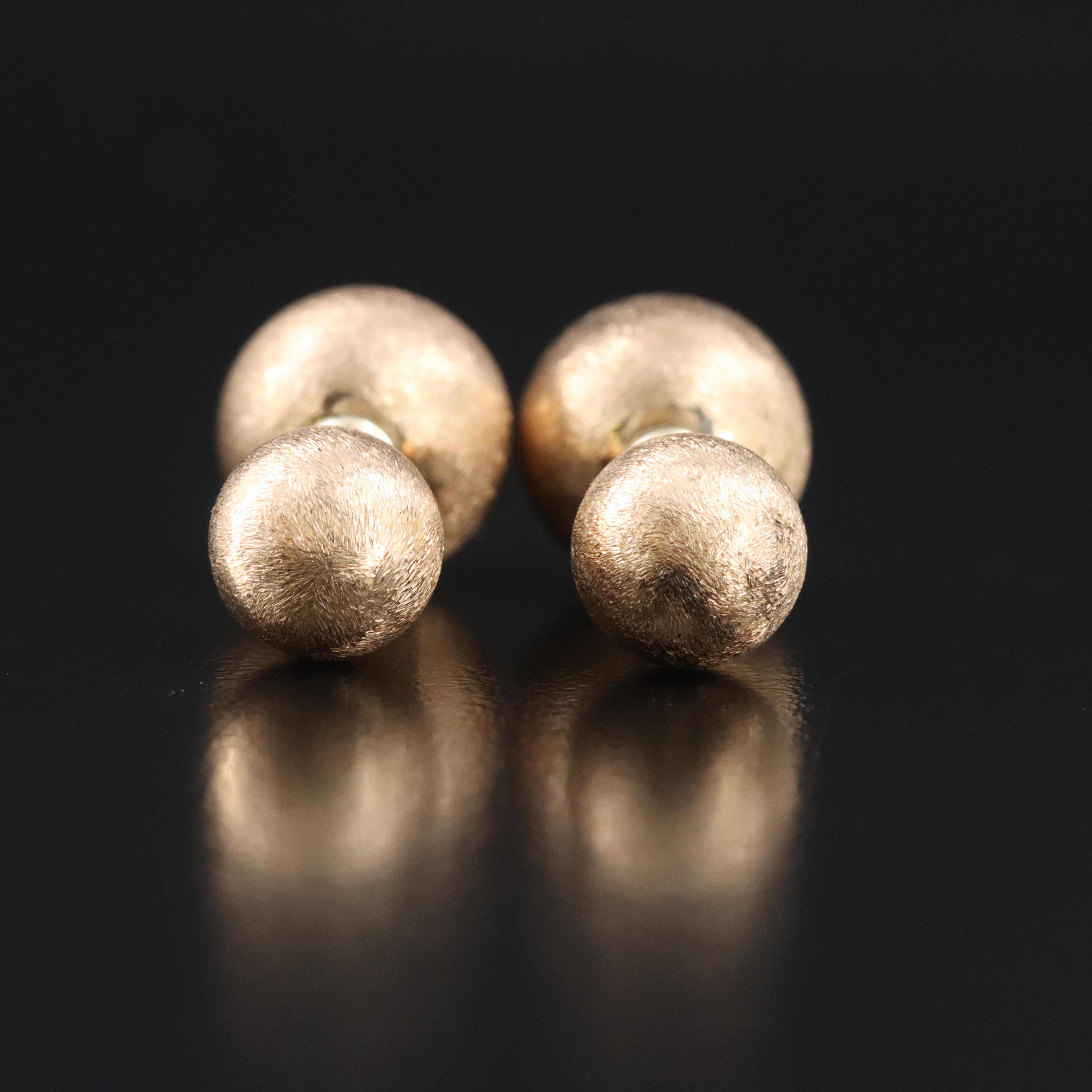 Tiffany & Co. 14K Bar Bell Cufflinks with Stone Finish