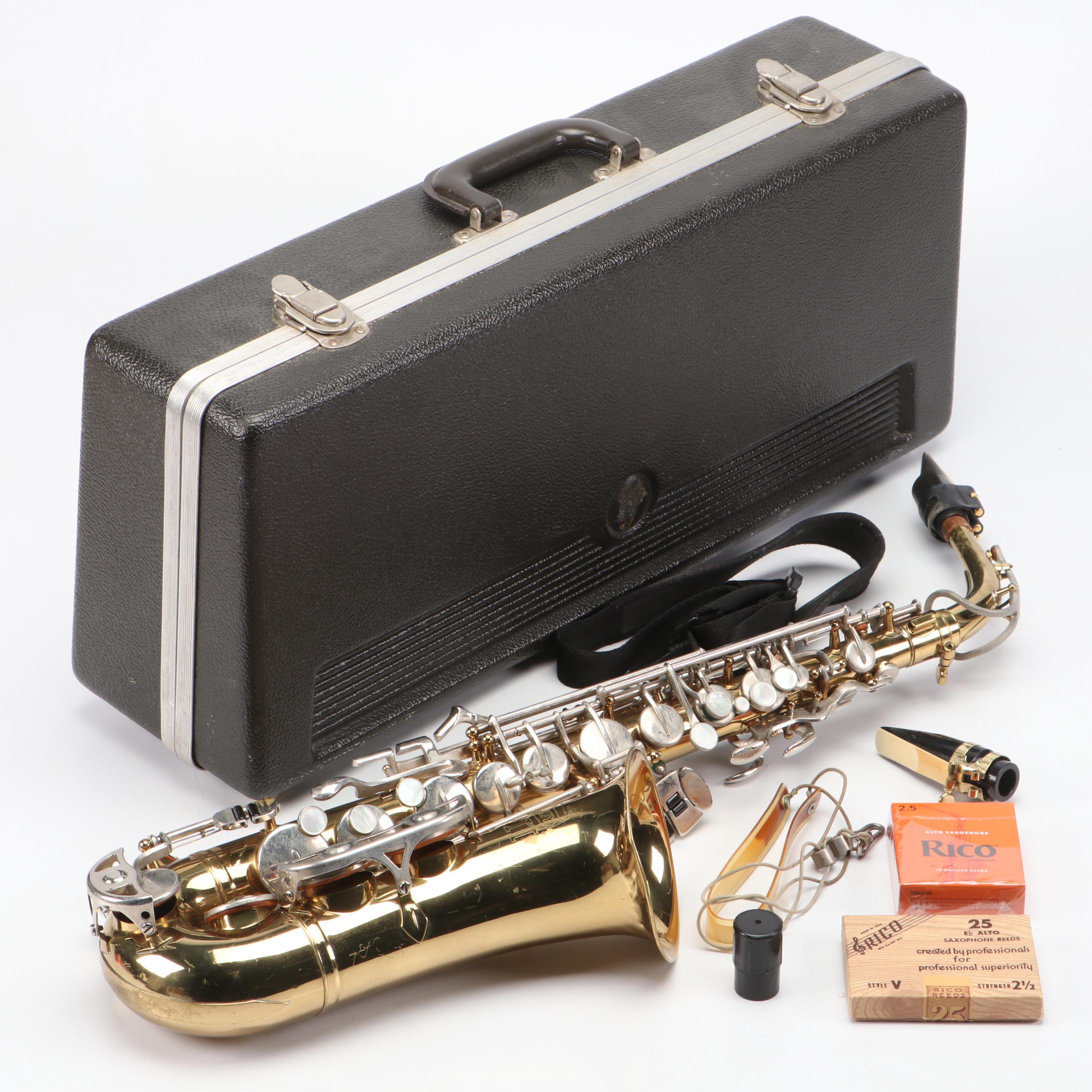 Selmer Bundy II Brass Alto Saxophone with Plastic Case