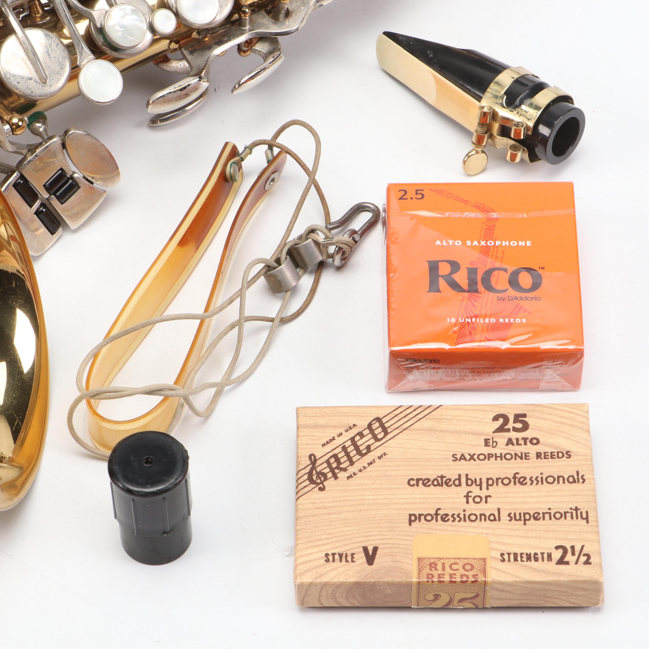 Selmer Bundy II Brass Alto Saxophone with Plastic Case