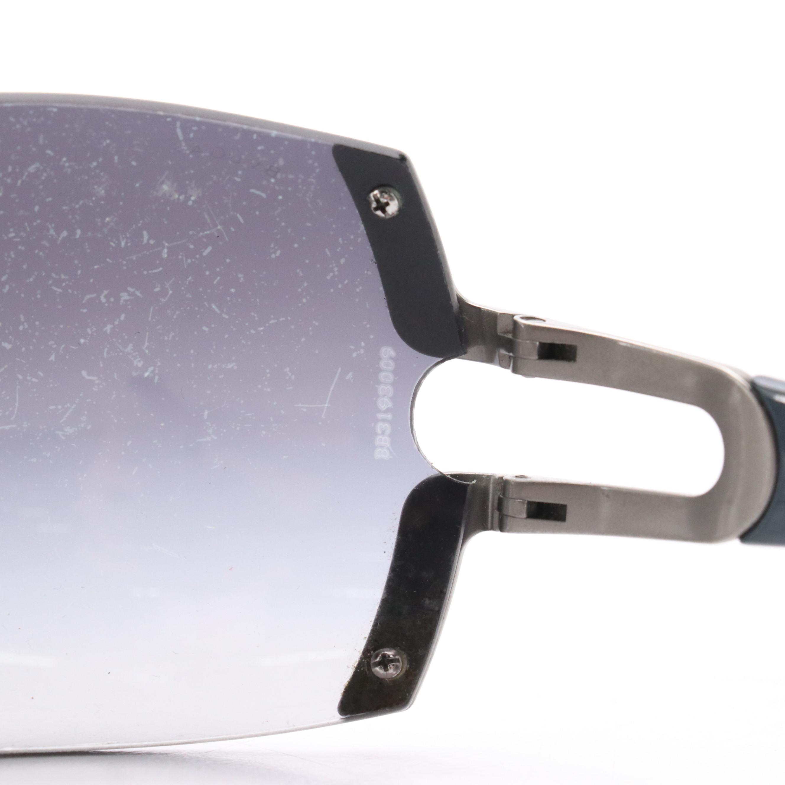 BVLGARI 6038-B Rhinestone Shield Sunglasses