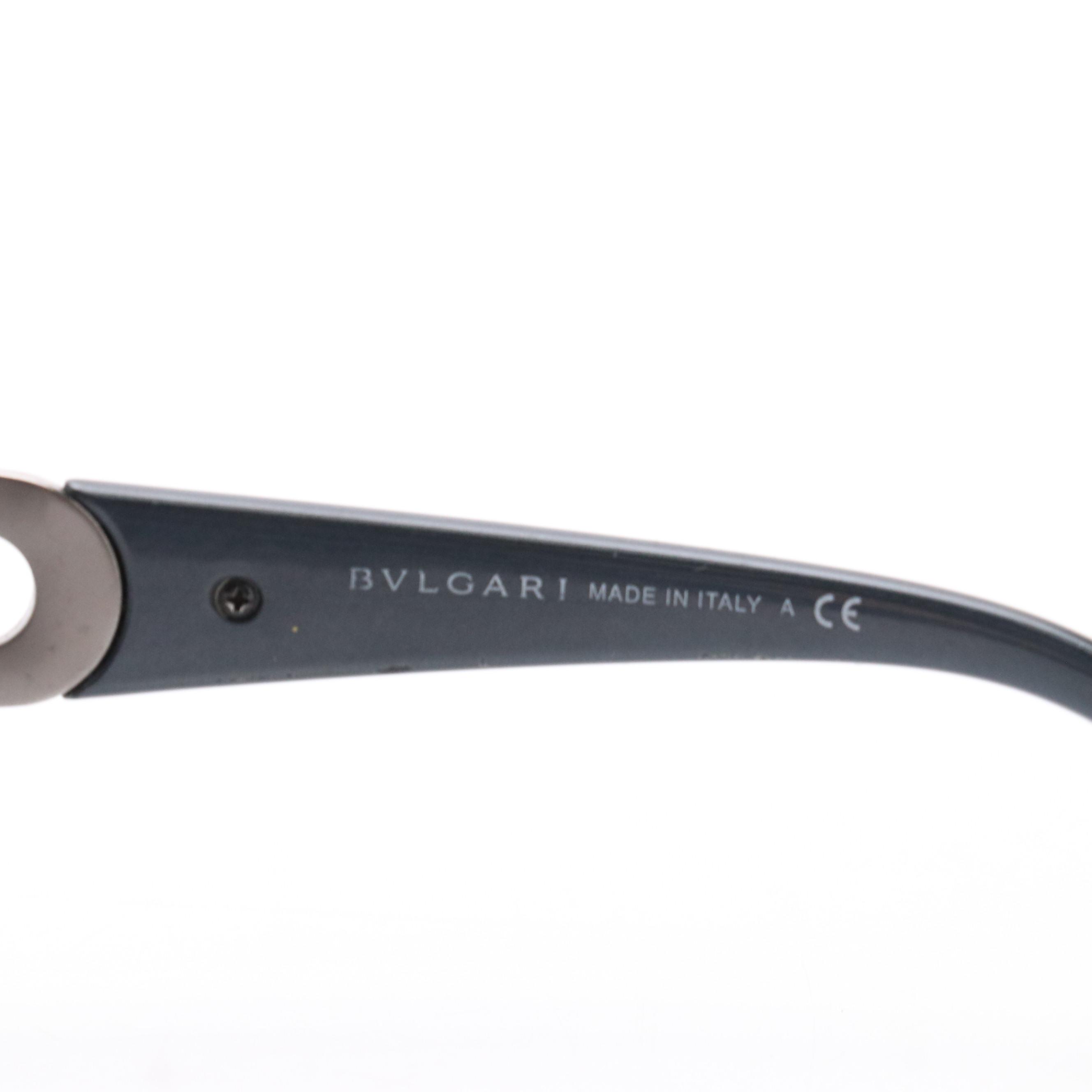 BVLGARI 6038-B Rhinestone Shield Sunglasses