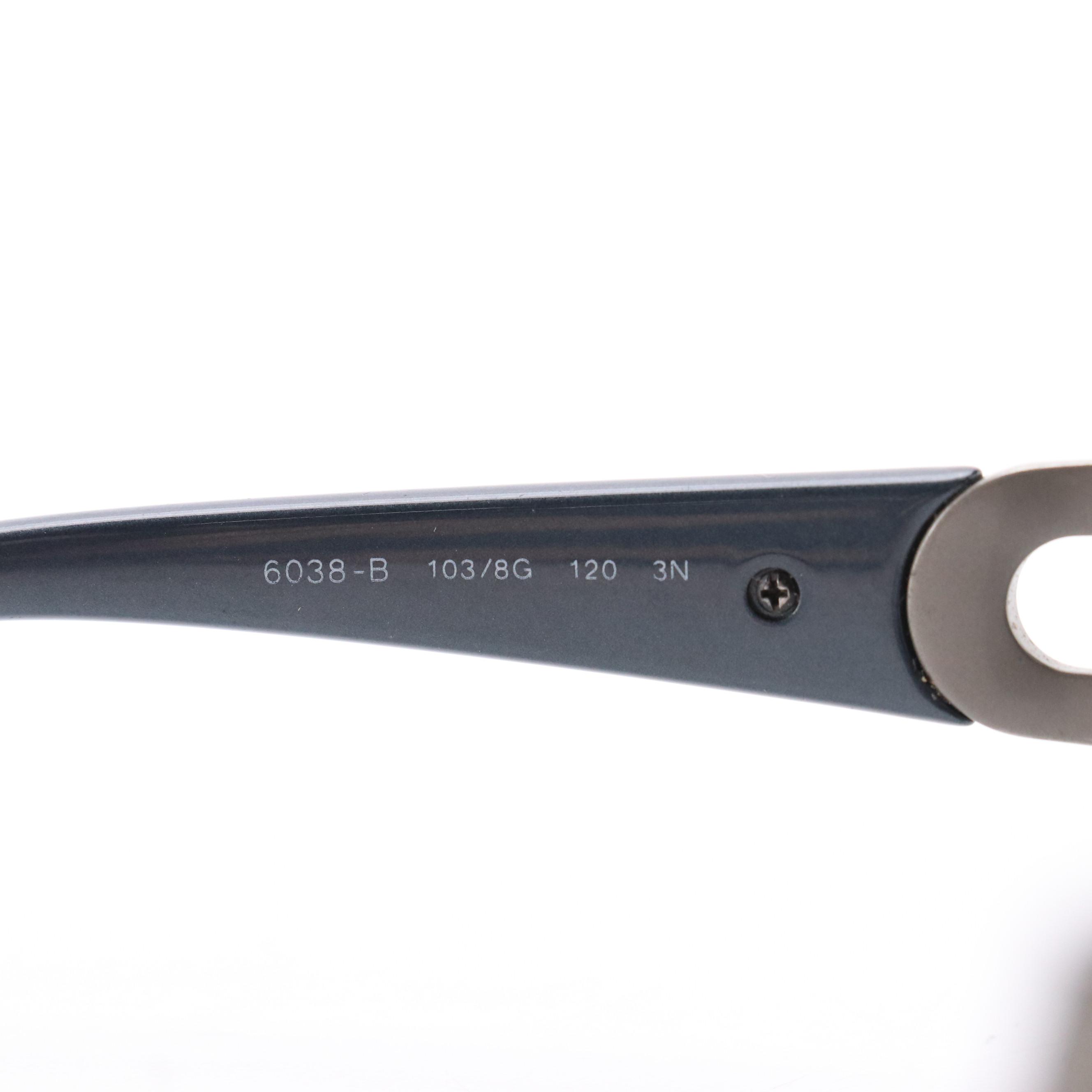 BVLGARI 6038-B Rhinestone Shield Sunglasses