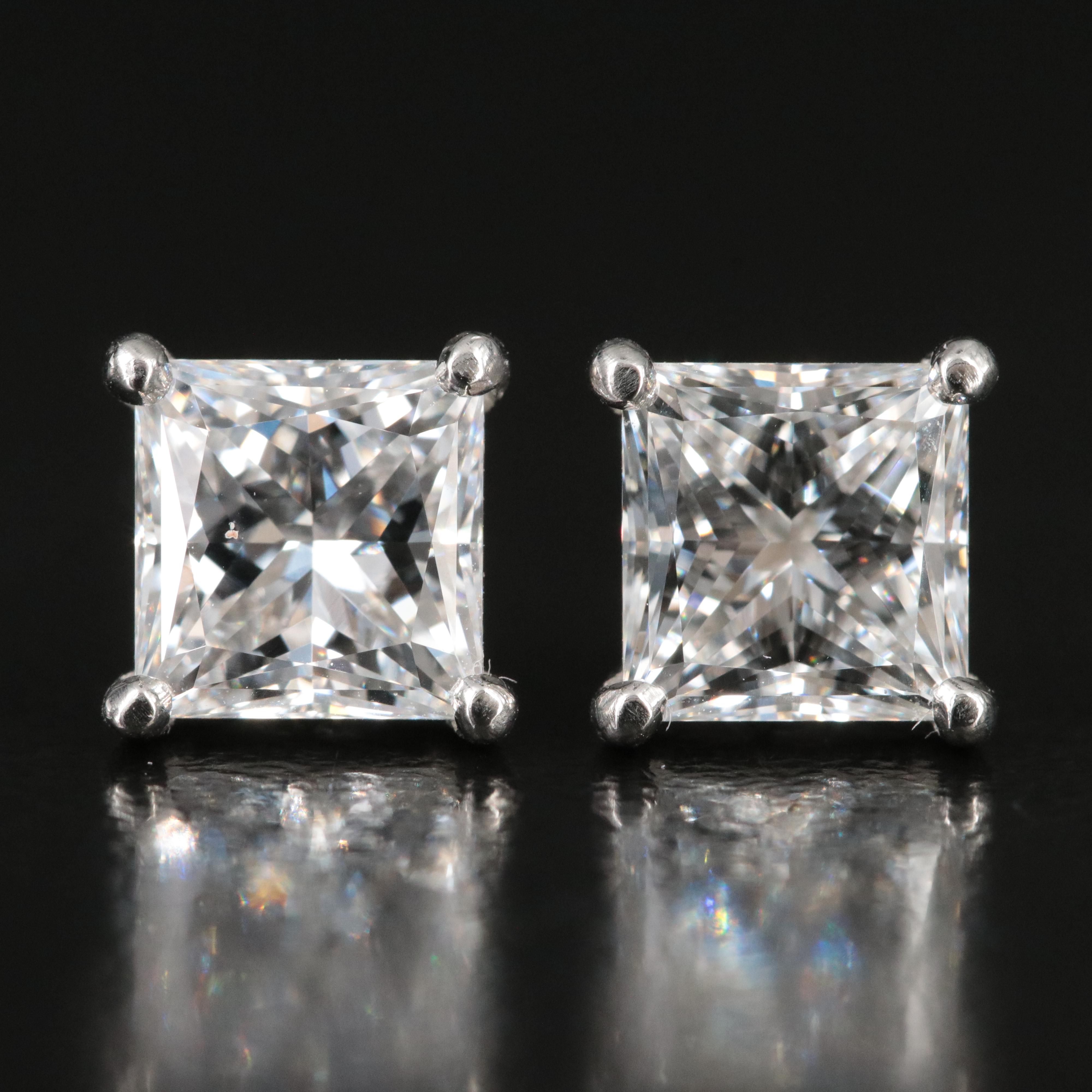 Platinum 2.61 CTW Lab Grown Diamond Stud Earrings with IGI Reports