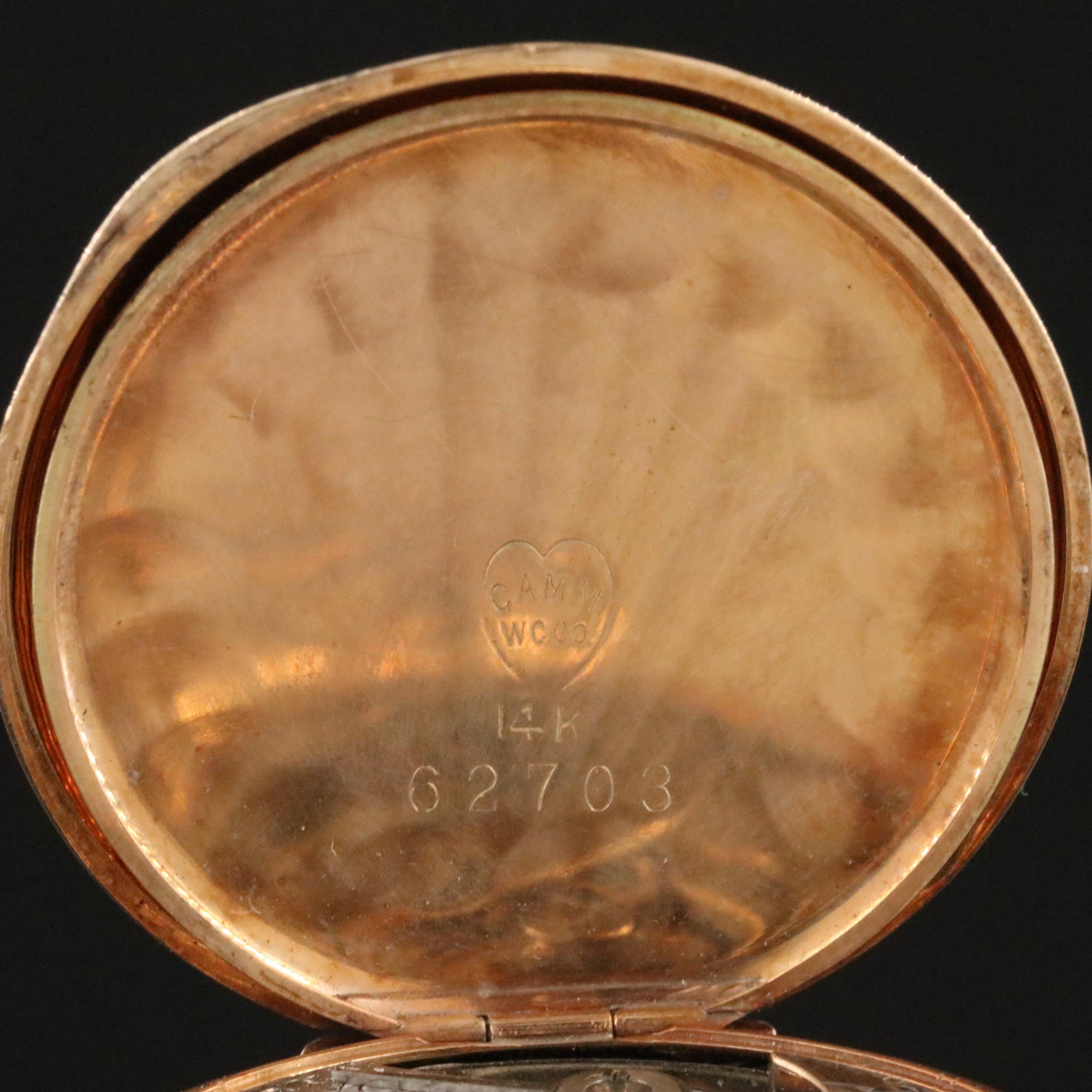 14K Multicolor Ornate Elgin Hunting Case Pocket Watch