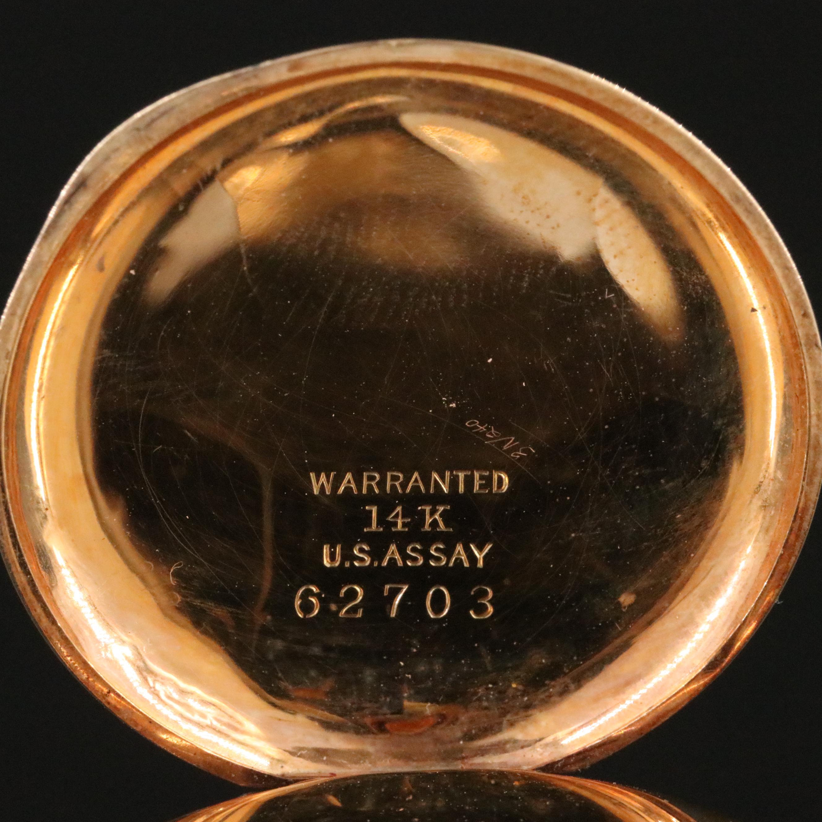 14K Multicolor Ornate Elgin Hunting Case Pocket Watch