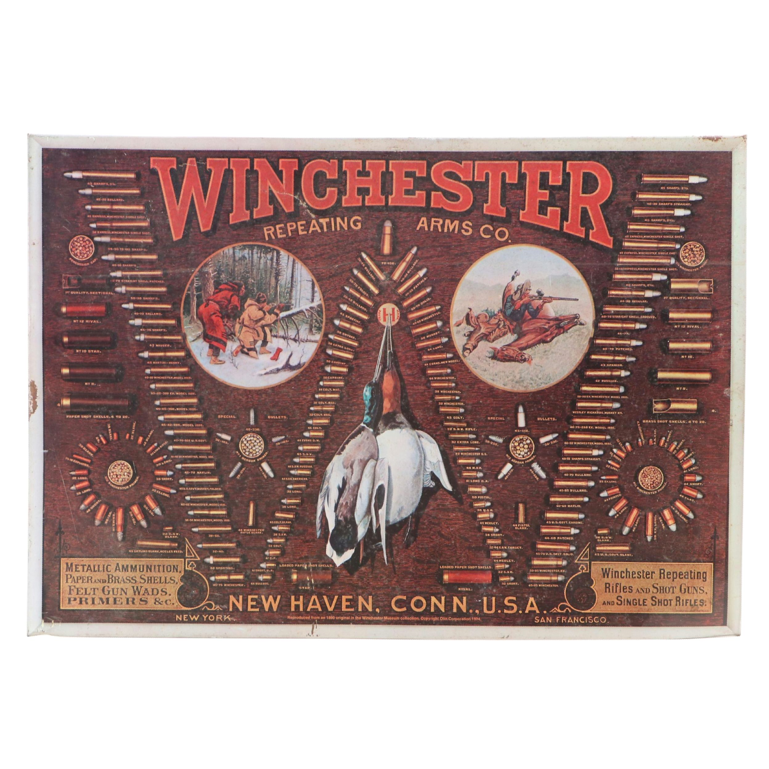 Winchester Repeating Arms Co. Advertising Sign, 1974