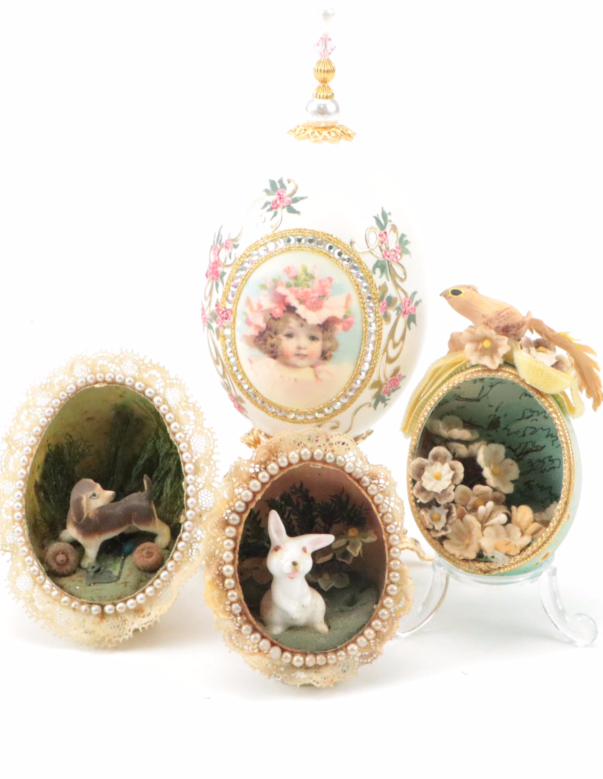 Handcrafted Ballerina, Swan, Goose and Other Decorative Eggs