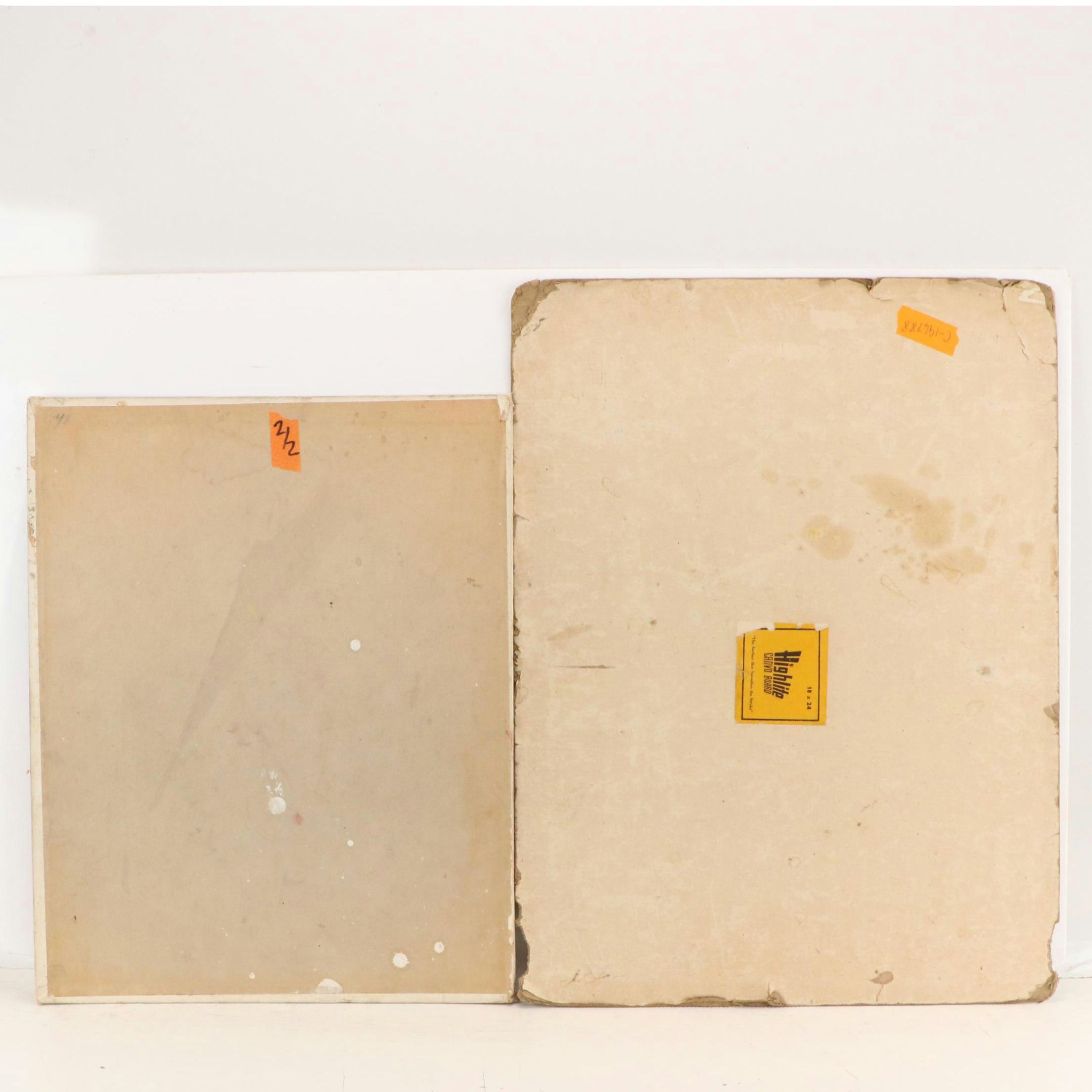 Pair of Oil Paintings Featuring Seated Nude Models, 21st Century