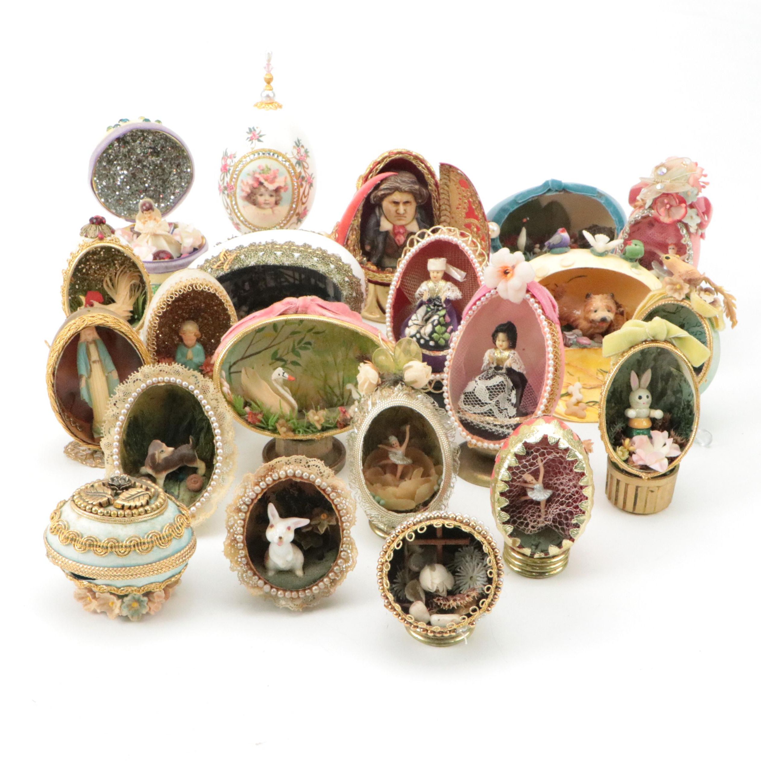 Handcrafted Ballerina, Swan, Goose and Other Decorative Eggs