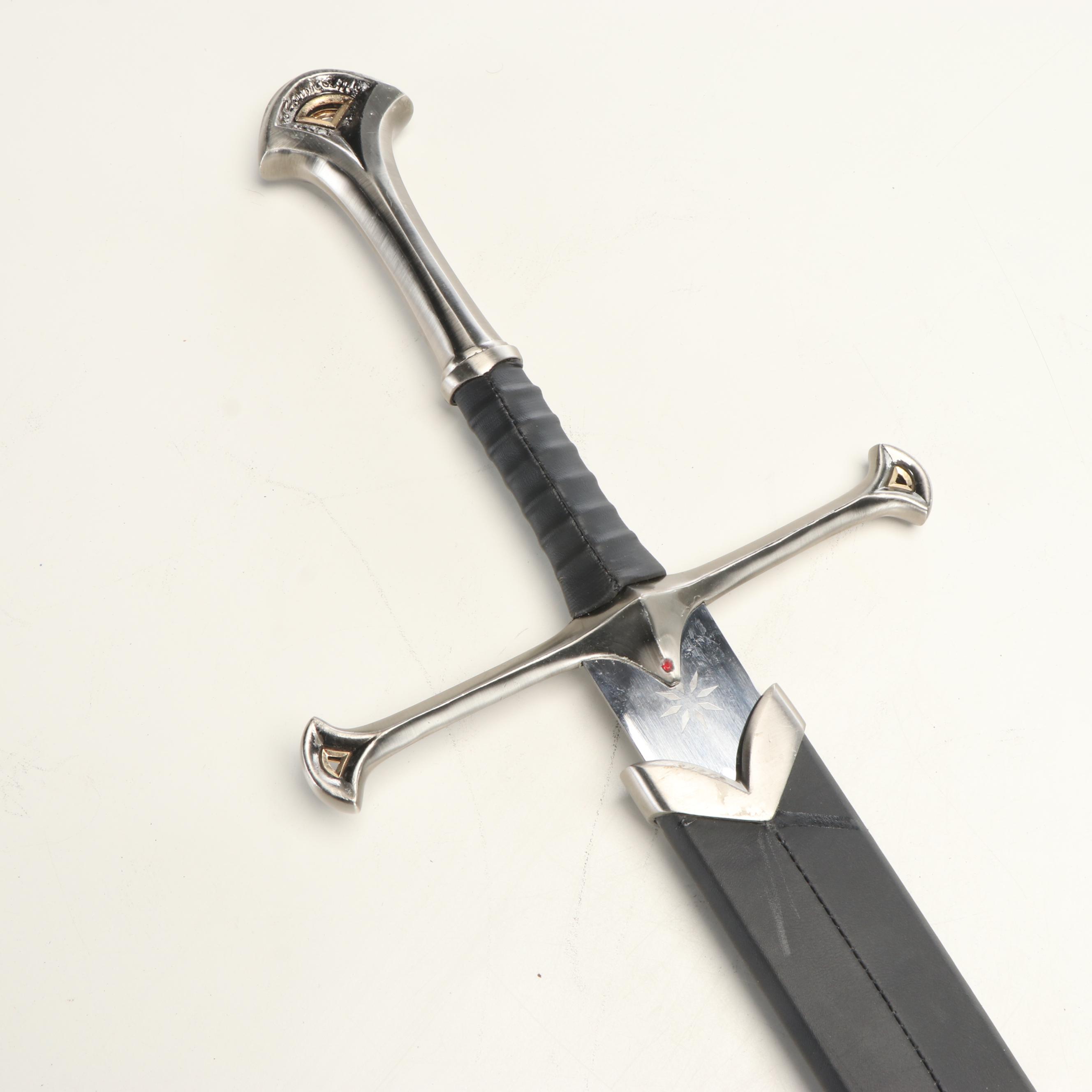 "Lord of the Rings" Anduril White Tree Replica Sword in Scabbard