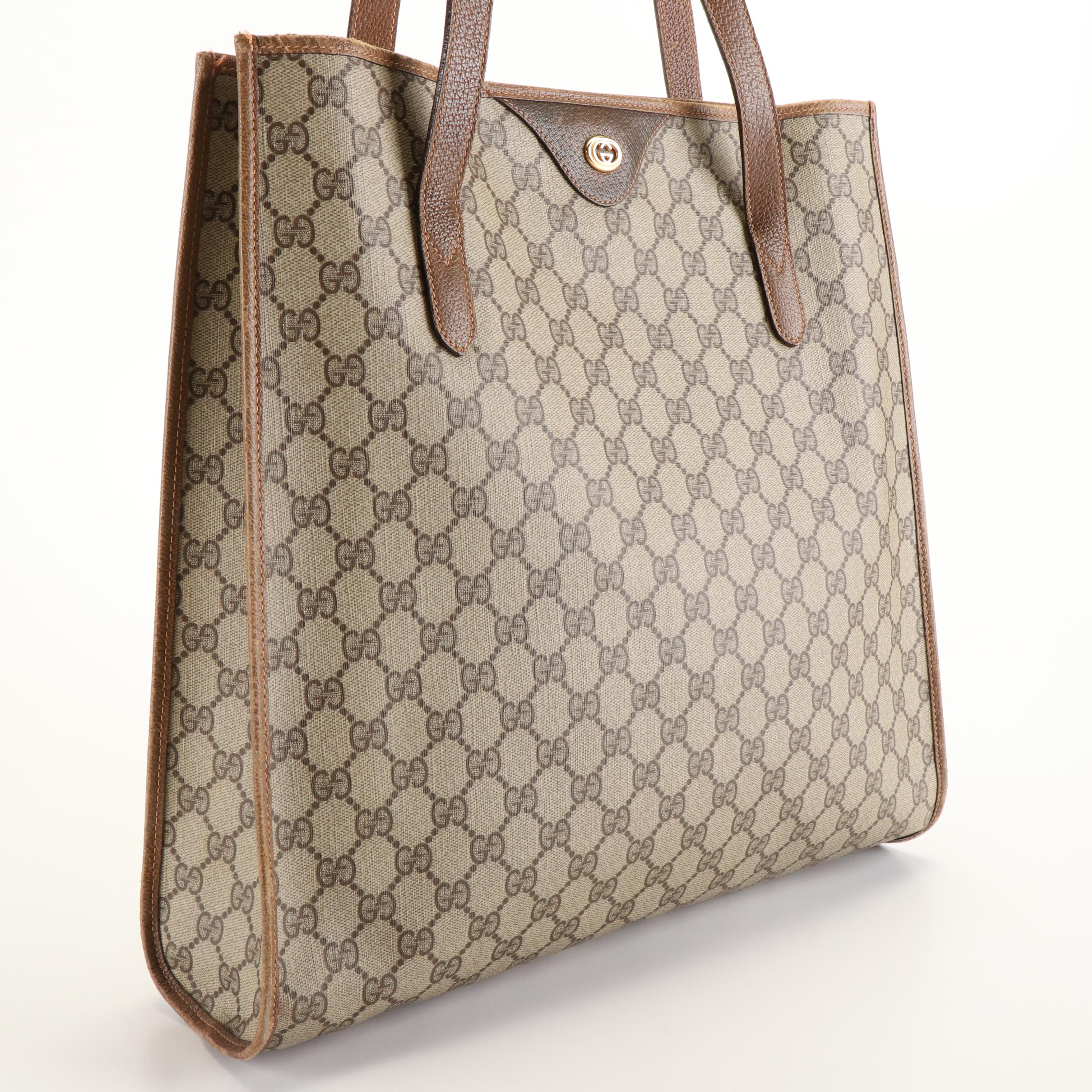 Gucci Vertical Tote Bag in GG Coated Canvas