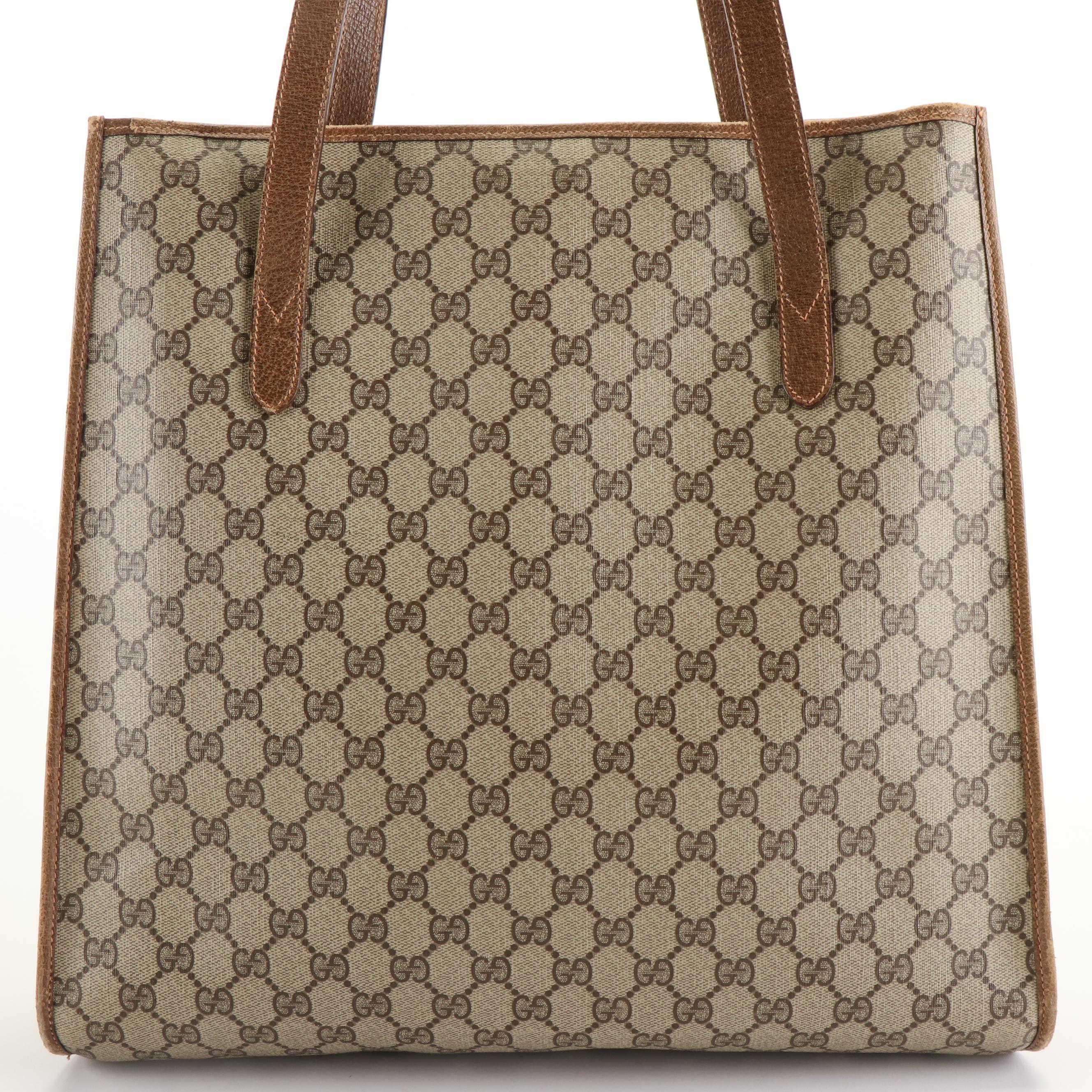 Gucci Vertical Tote Bag in GG Coated Canvas