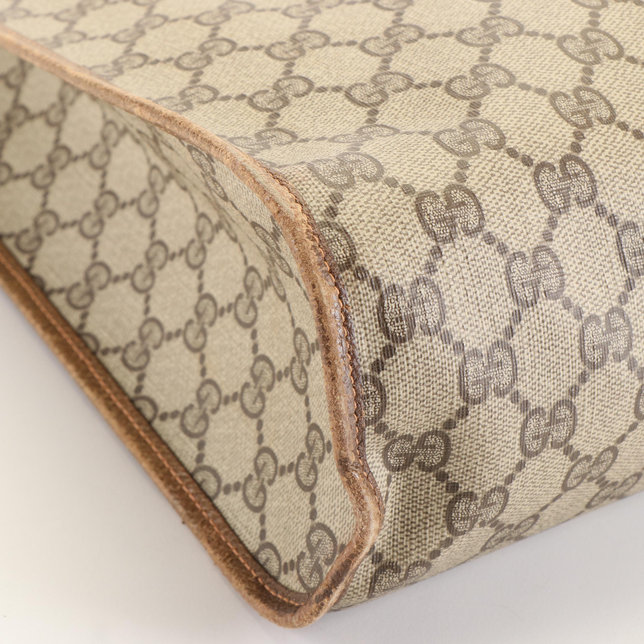 Gucci Vertical Tote Bag in GG Coated Canvas