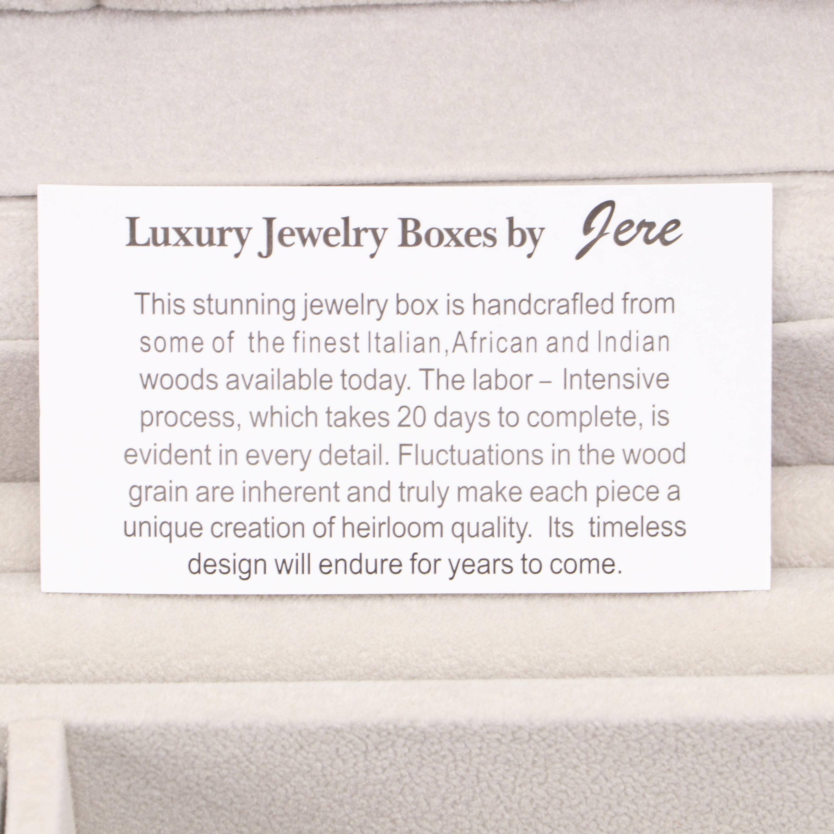 Jere Cherry Finish Wood Jewelry Box with Brass Handles