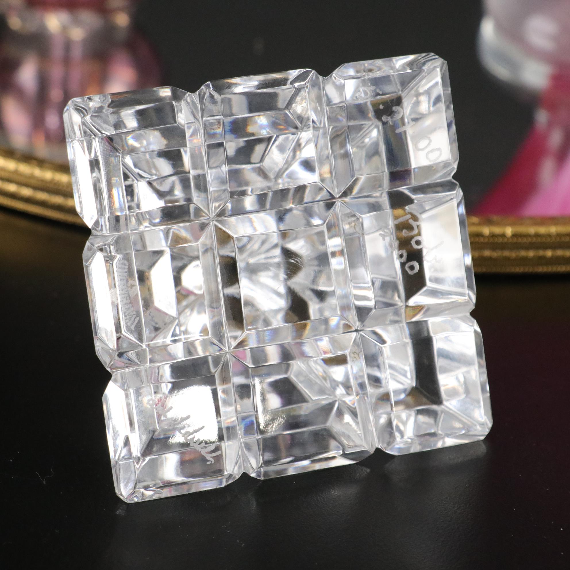 Waterford Crystal Pyramid in Vanity Set with Brass Cherub Mirror Tray & More