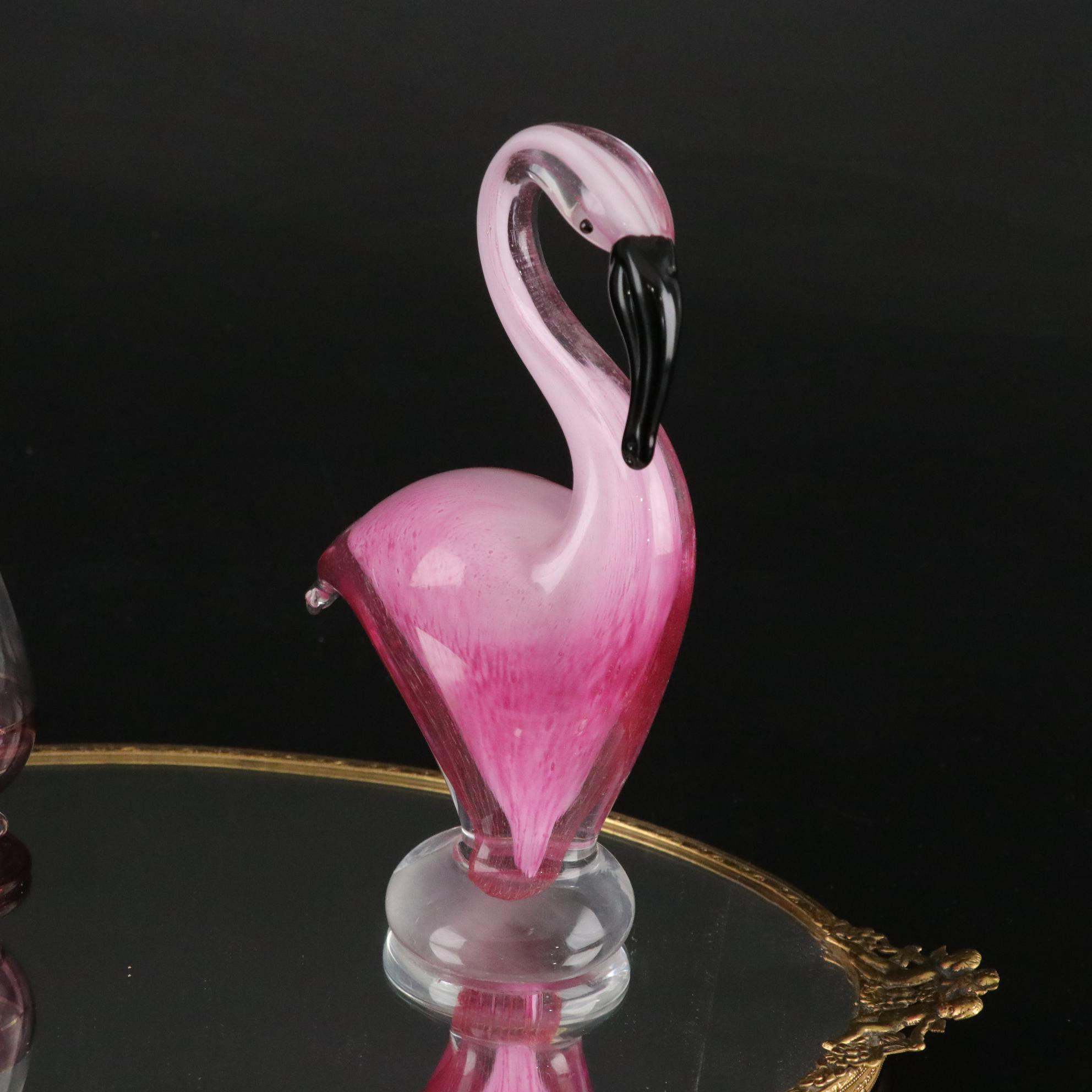 Waterford Crystal Pyramid in Vanity Set with Brass Cherub Mirror Tray & More